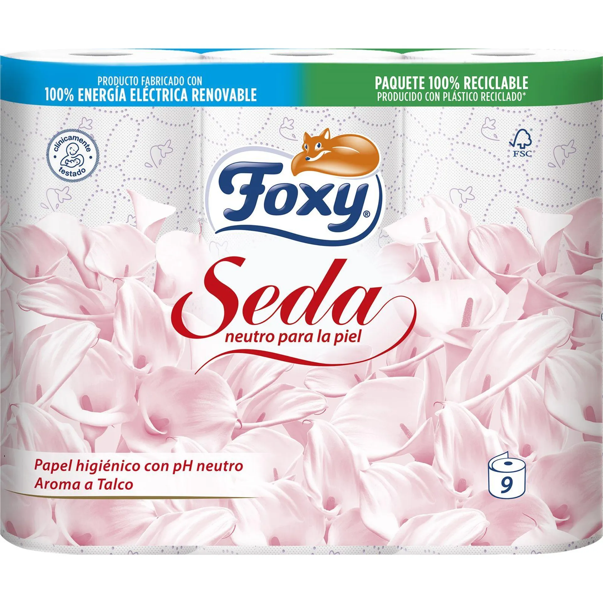 PAPEL HIGIÉNICO SEDA 9 ROLLOS 3 CAPAS