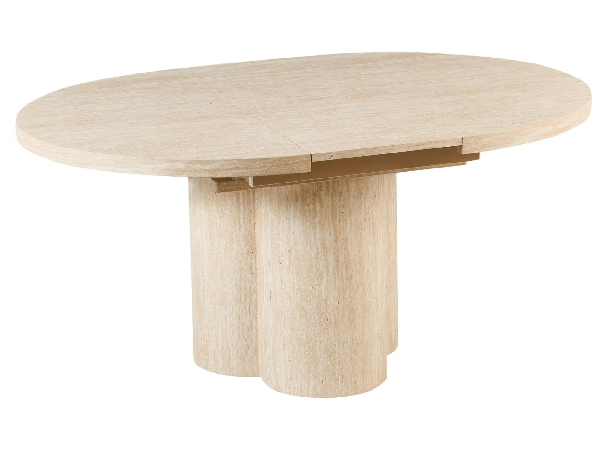 Mesa de comedor extensible MORAINE Efecto travertino 120 cm 120/160 cm