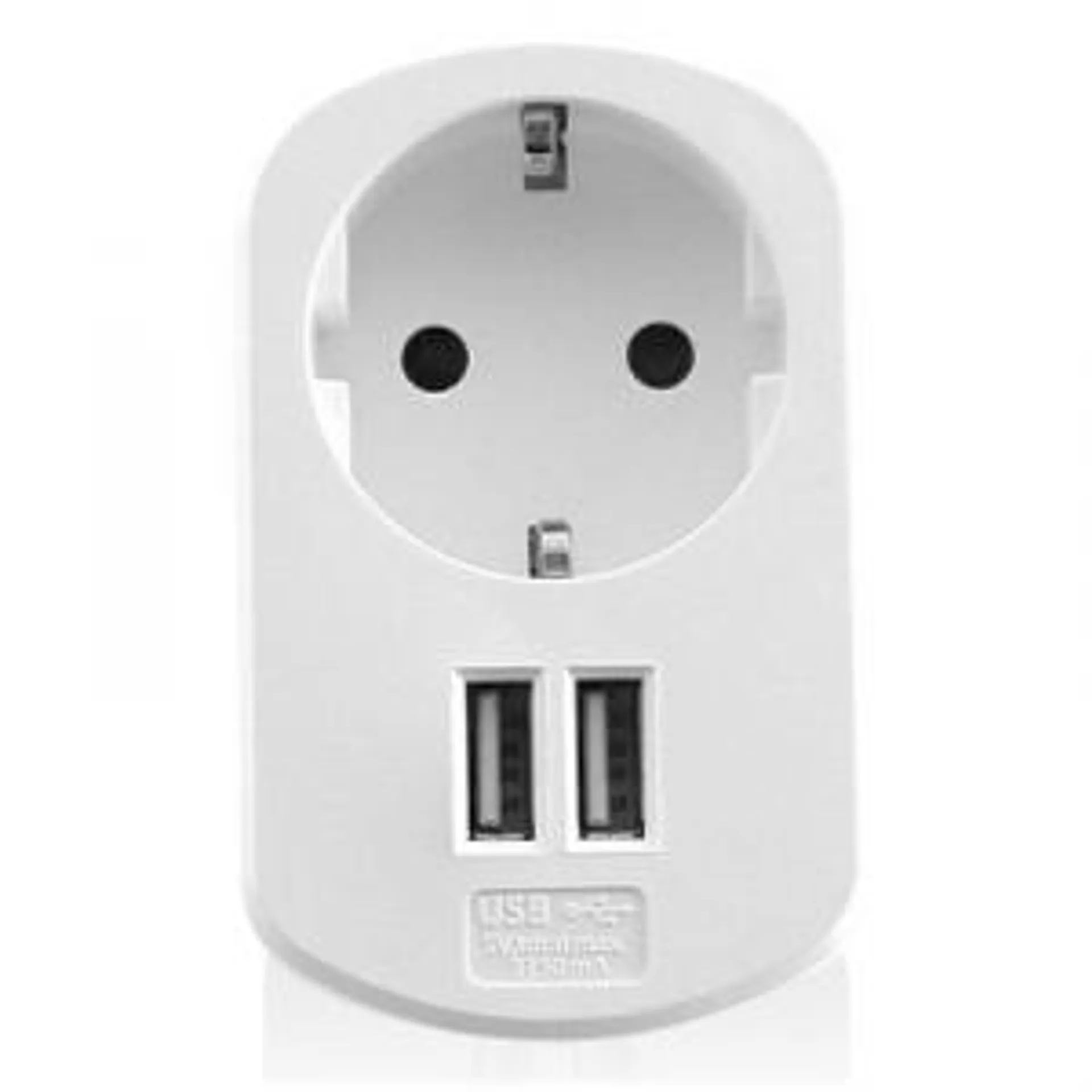 CARGADOR PARED EWENT 3A ENCHUFE + 2xUSB-A 15,5W BLANCO