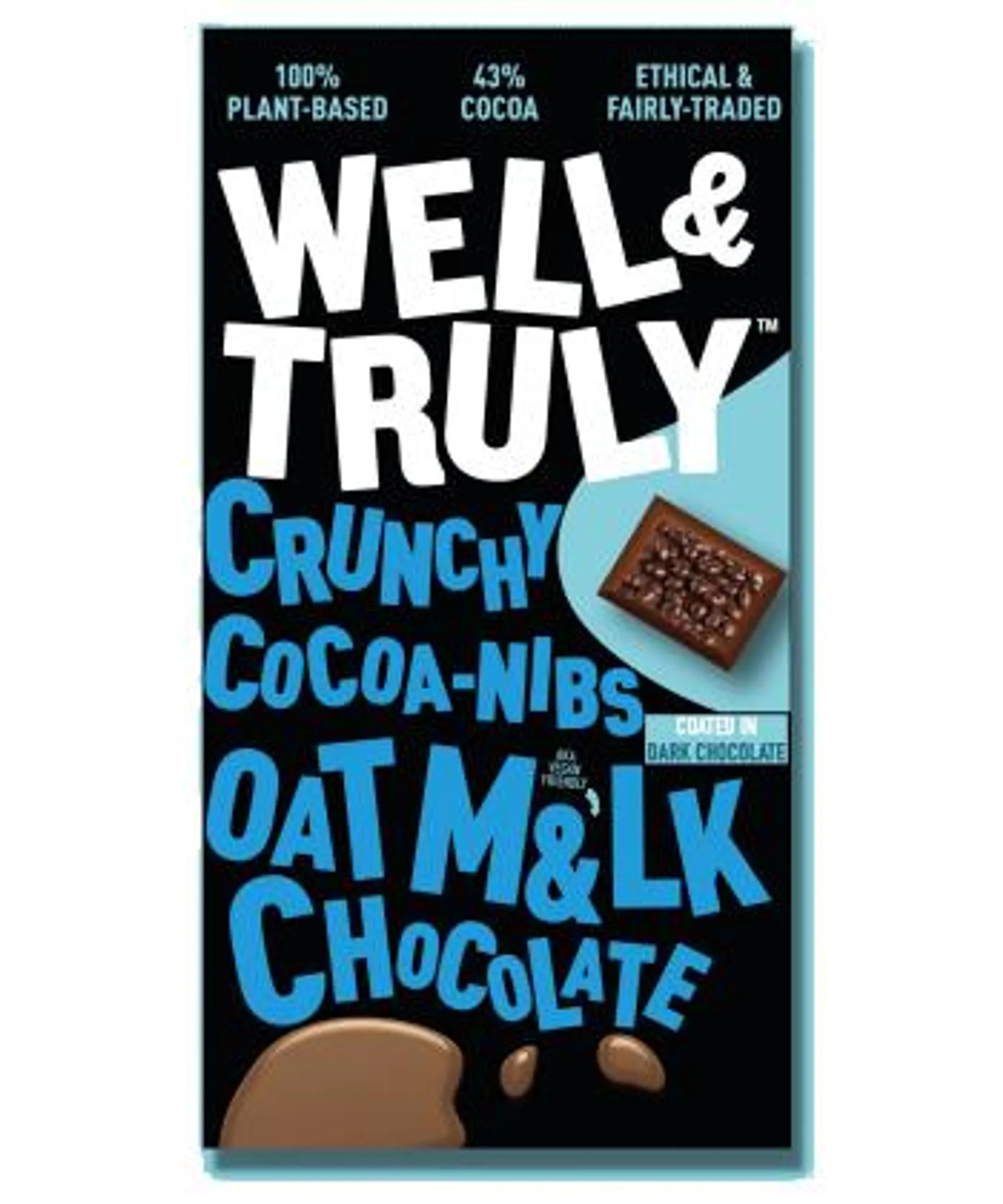 Oat Milk & Chocolate Crunchy Cocoa-Nibs 90 gr. Well & Trully