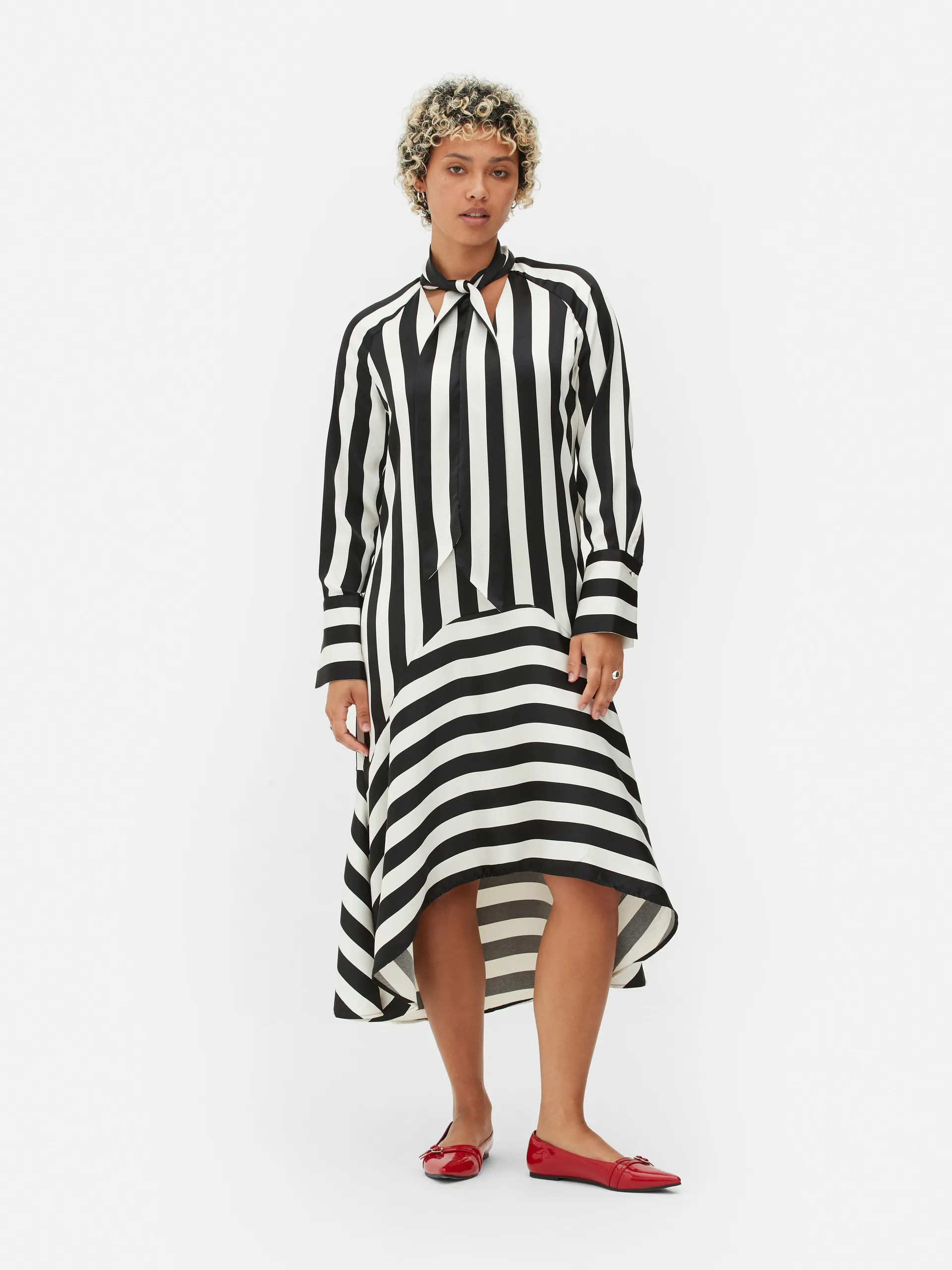 Beetlejuice X Colleen Atwood Stripe Midi Dress