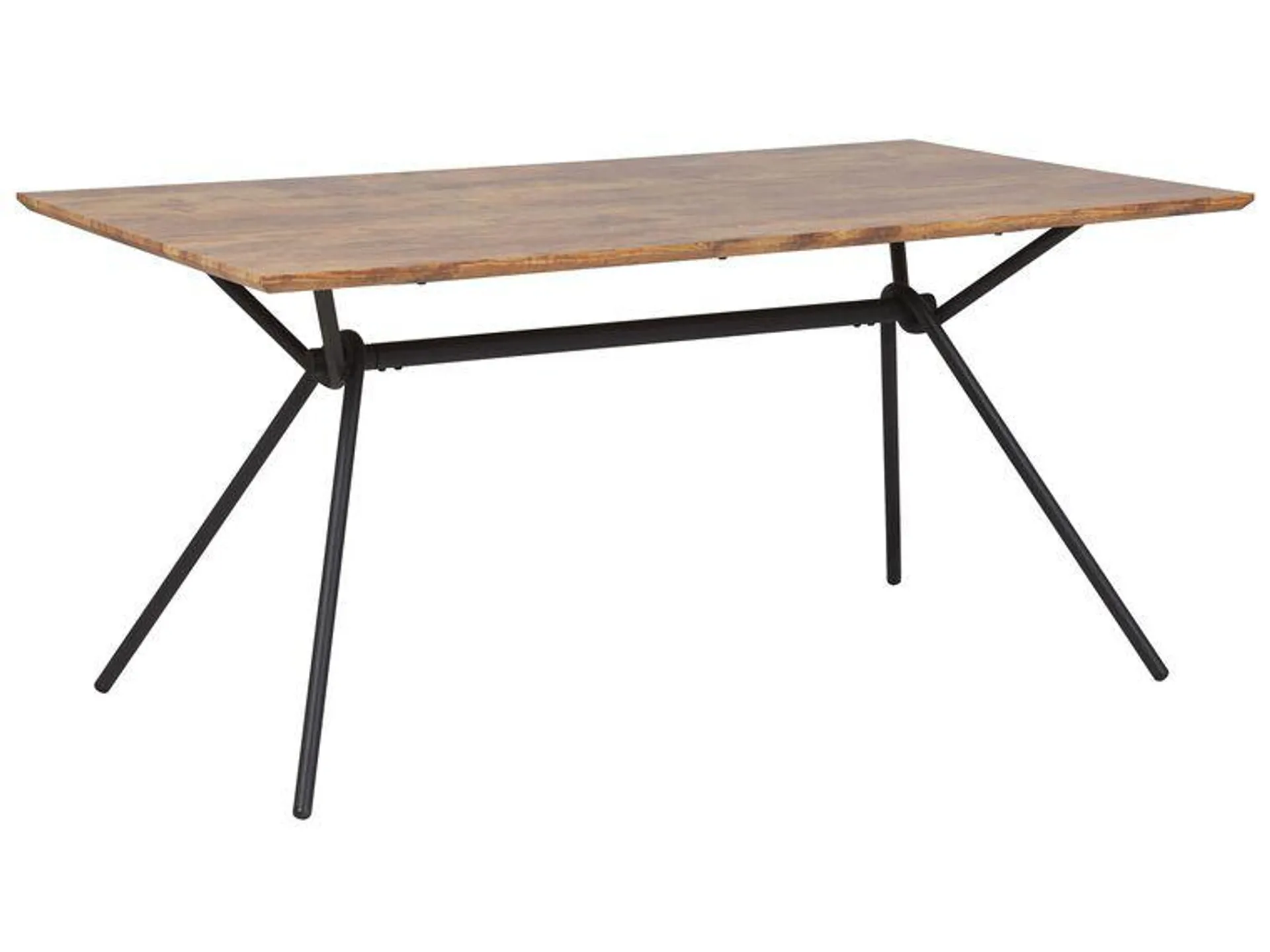 Mesa de comedor madera oscura/negro 160 x 90 cm AMSTERDAM