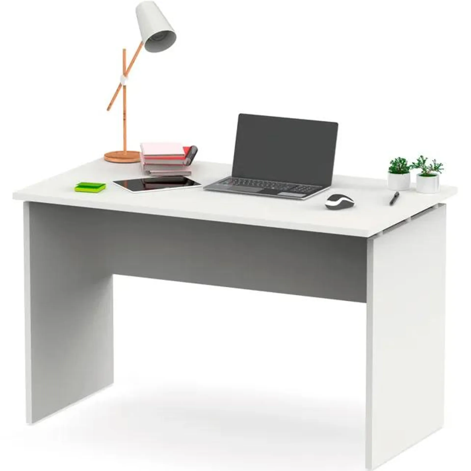 Escritorio, Mesa de Ordenador Oficina, Estudio 76 x 120 x 68 cm, Despacho, Habitación, Desk, Briebe, Blanco, , Zenith