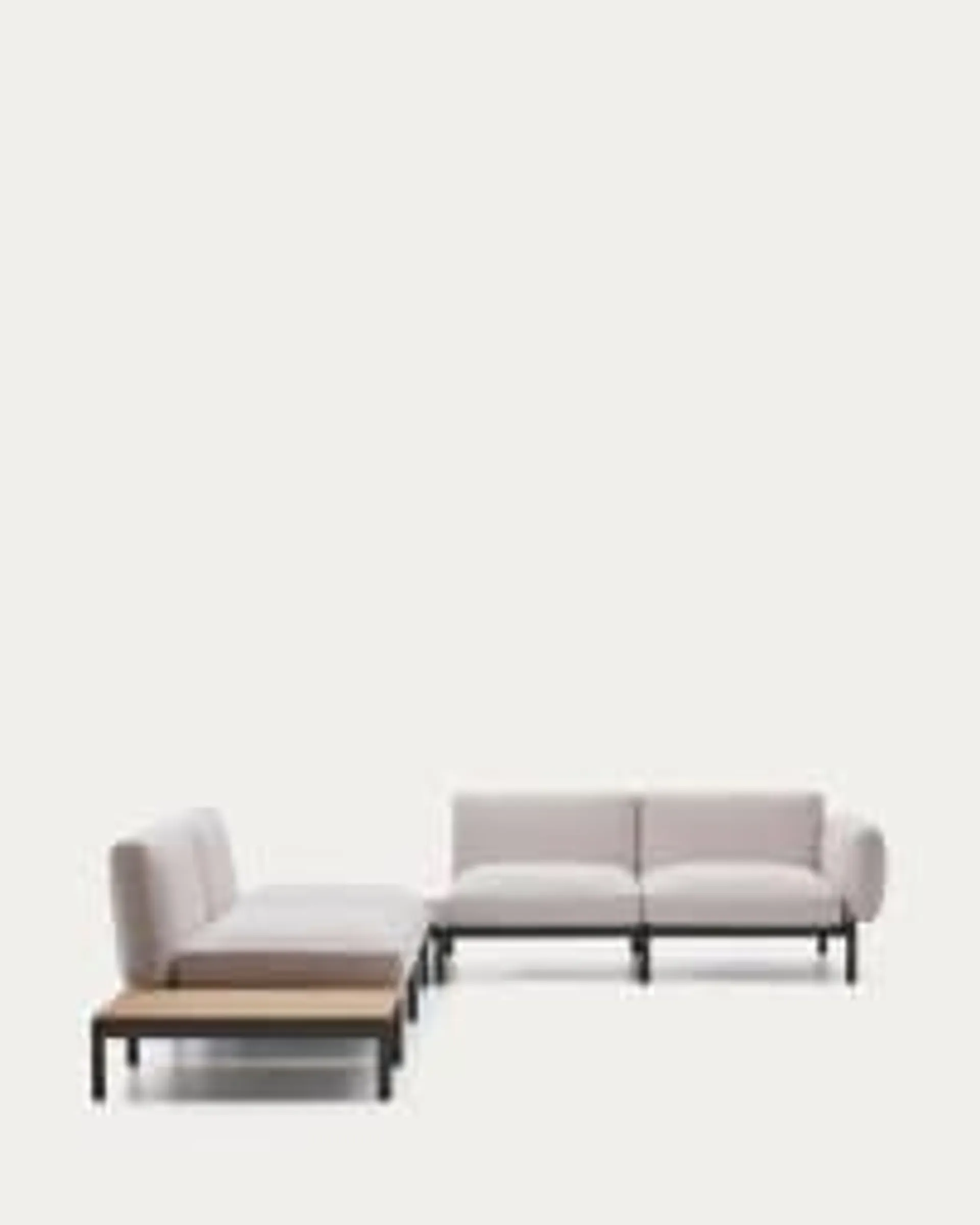 Sofá modular Martina 4 plazas de chenilla con chaise longue izquierdo color crudo 377 cm