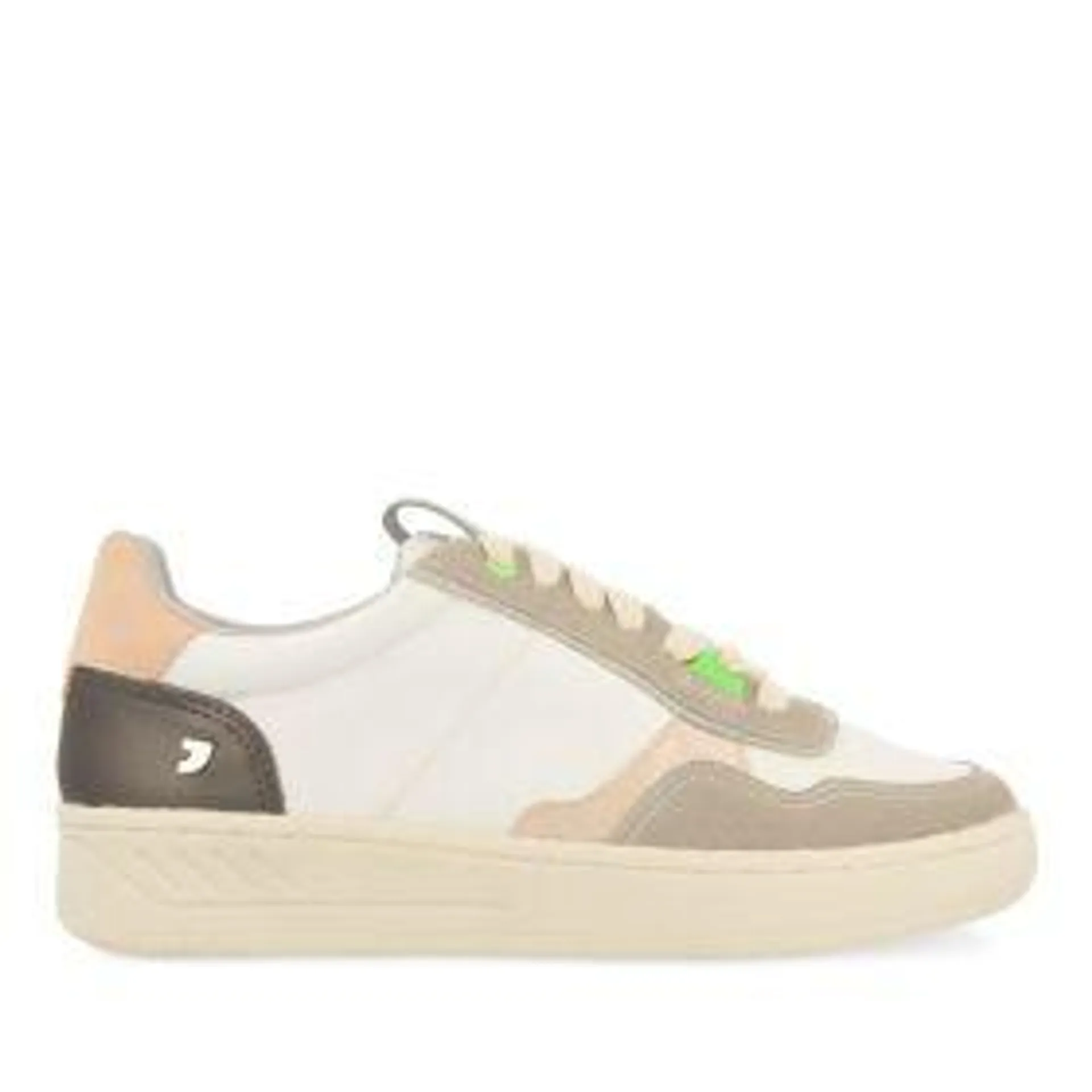 Keorich women's off-white sneakers with pastel shades and neon details