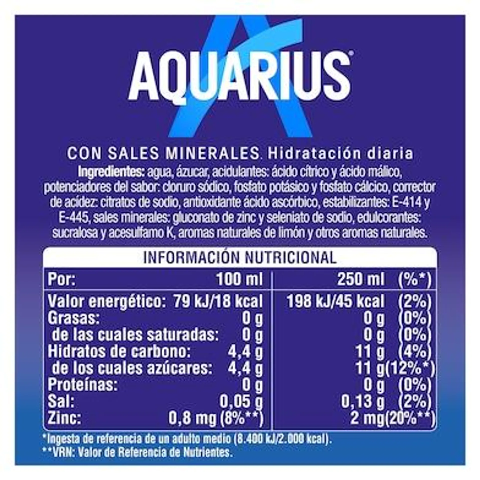 Bebida refrescante de limón Aquarius botella 2 x 1.5 l