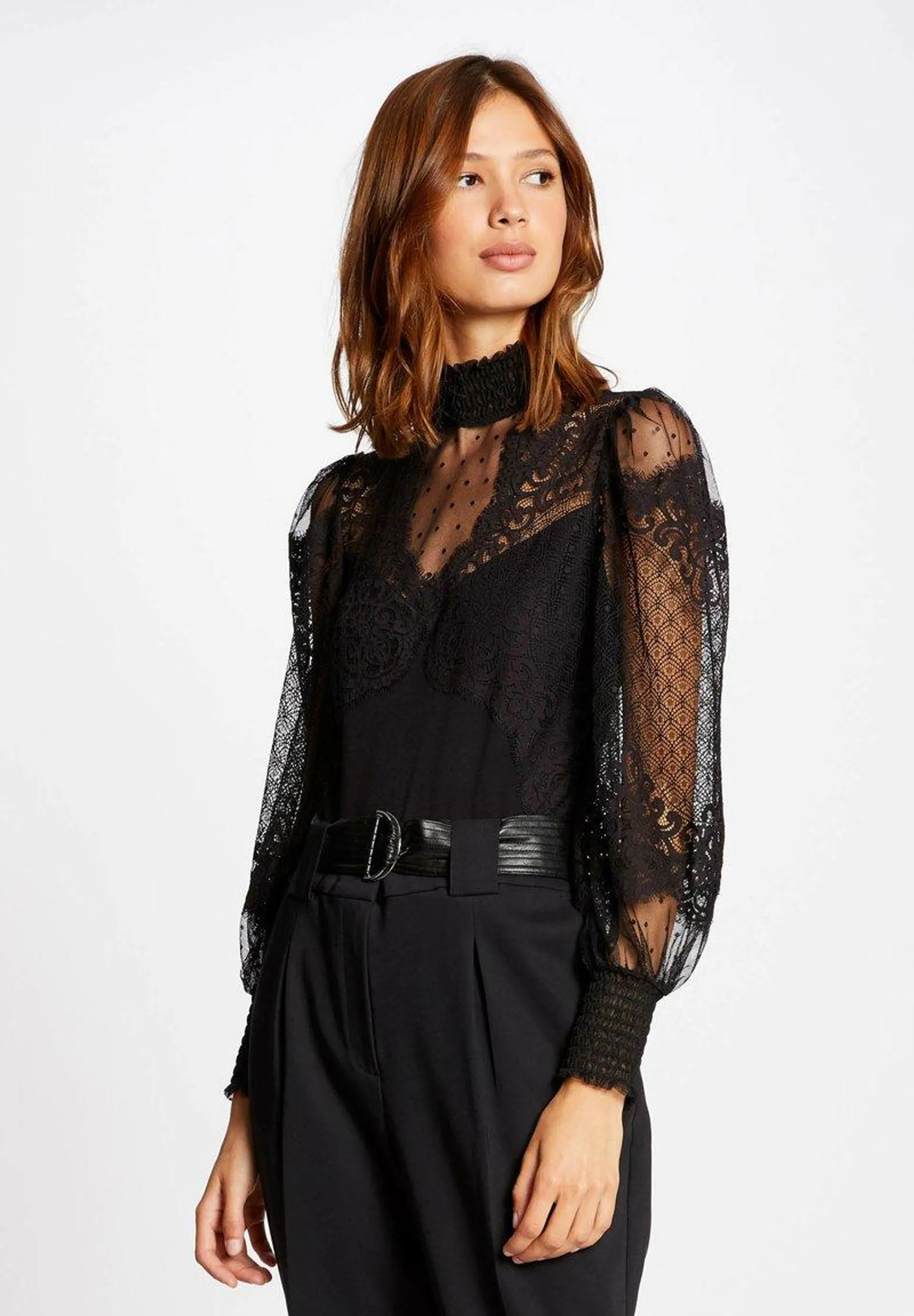 LONG-SLEEVED - Blouse - black