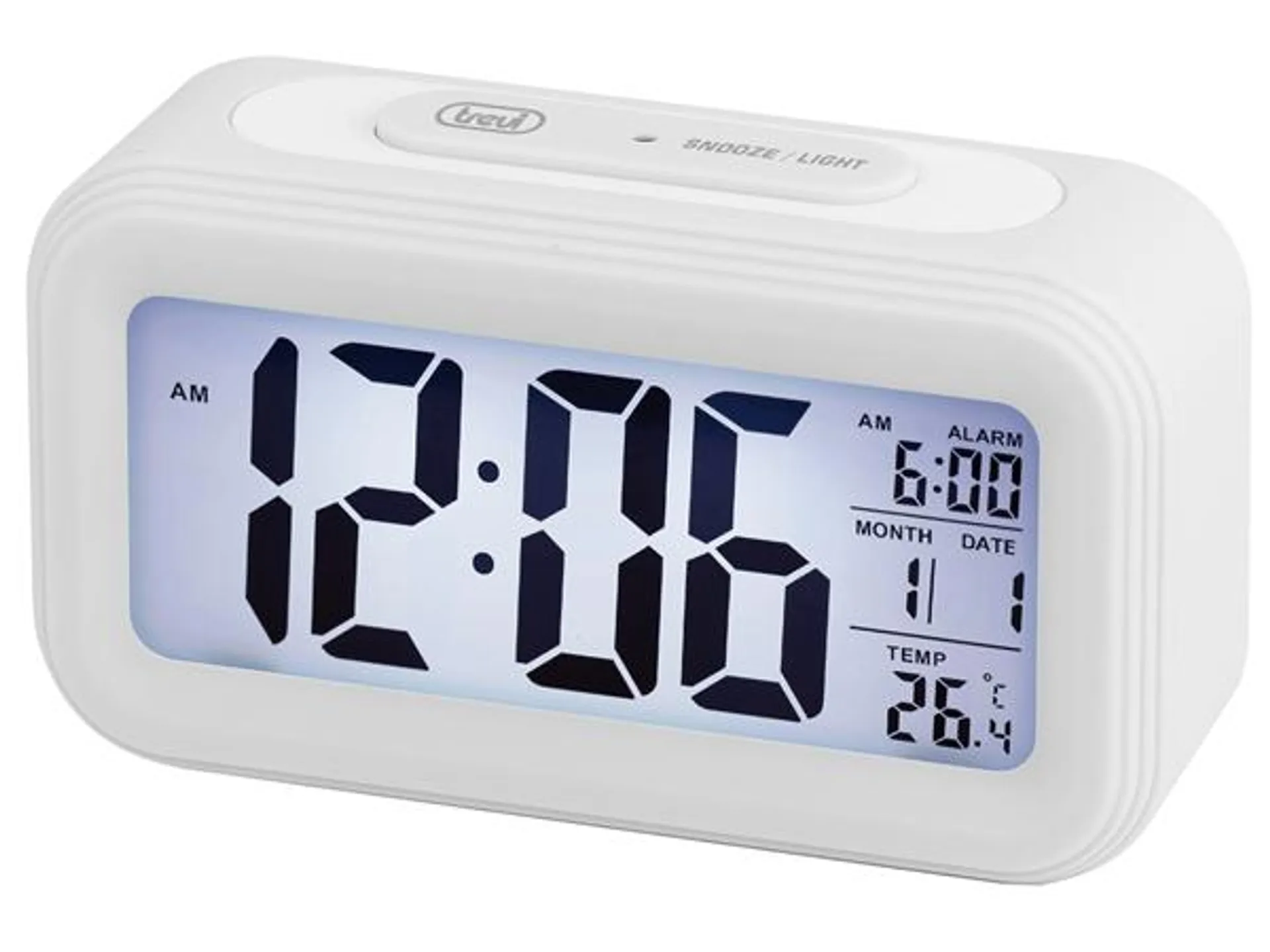 RELOJ DIGITAL CON ALARMA Y TERMAMETRO TREVI SL 3068 S BLANCO