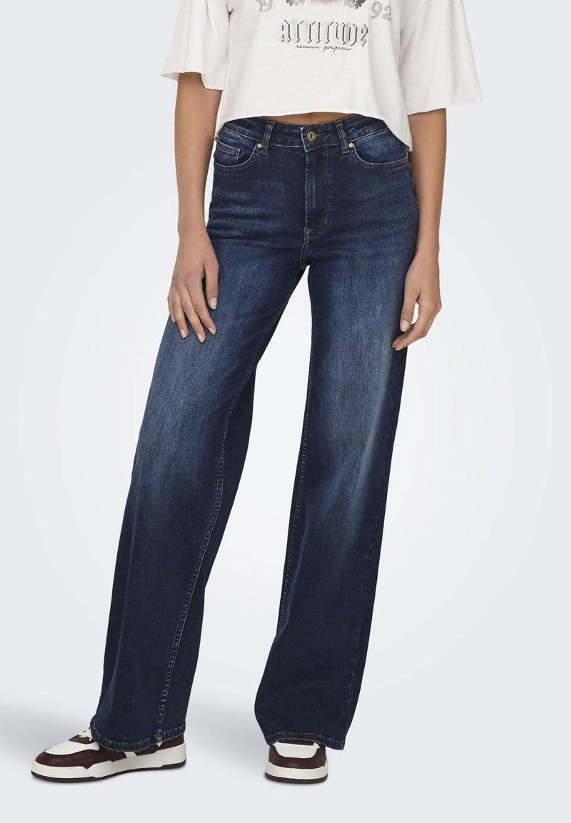 MADISON BLUSH HW WIDE TAI081 NOOS - Vaqueros rectos - dark blue denim