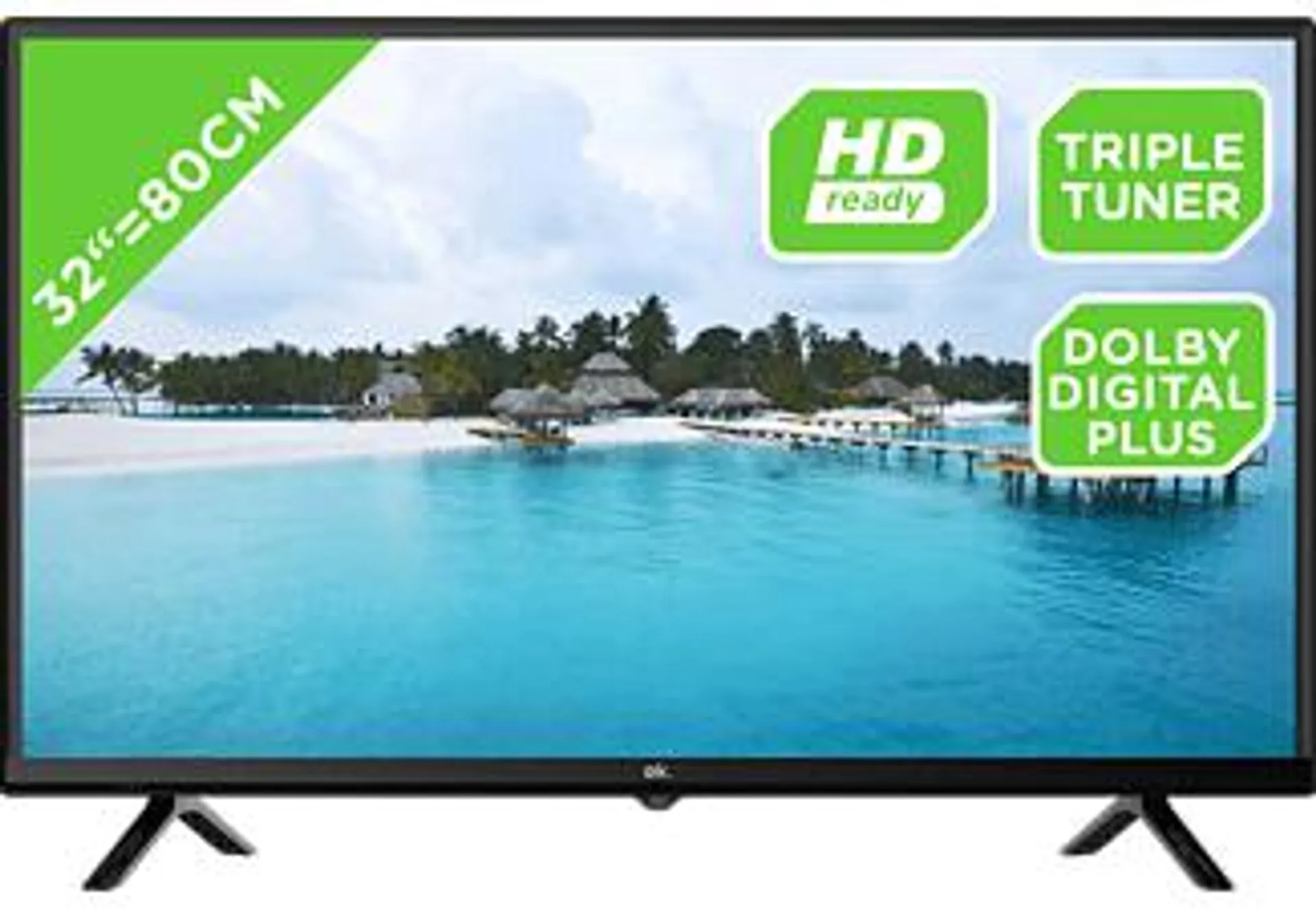 TV DLED 32" - OK OTV 32H-5023C, HD, DVB-T2 (H.265), Negro