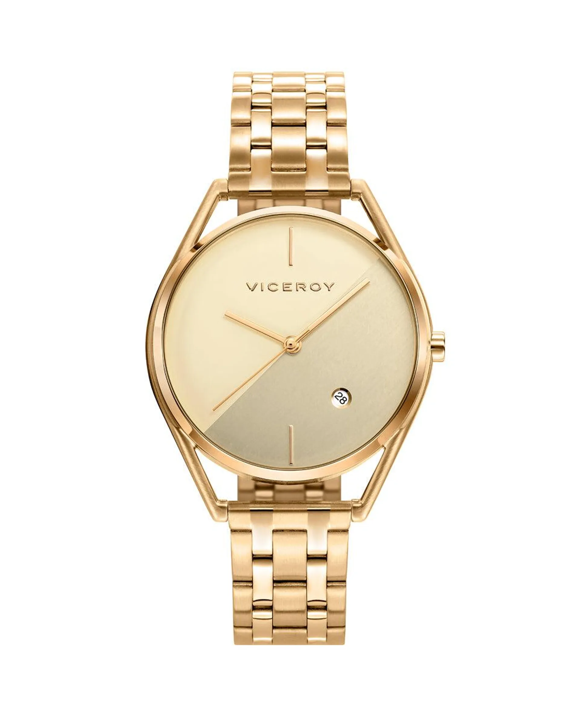 Reloj de mujer Air 3 agujas de acero IP dorado