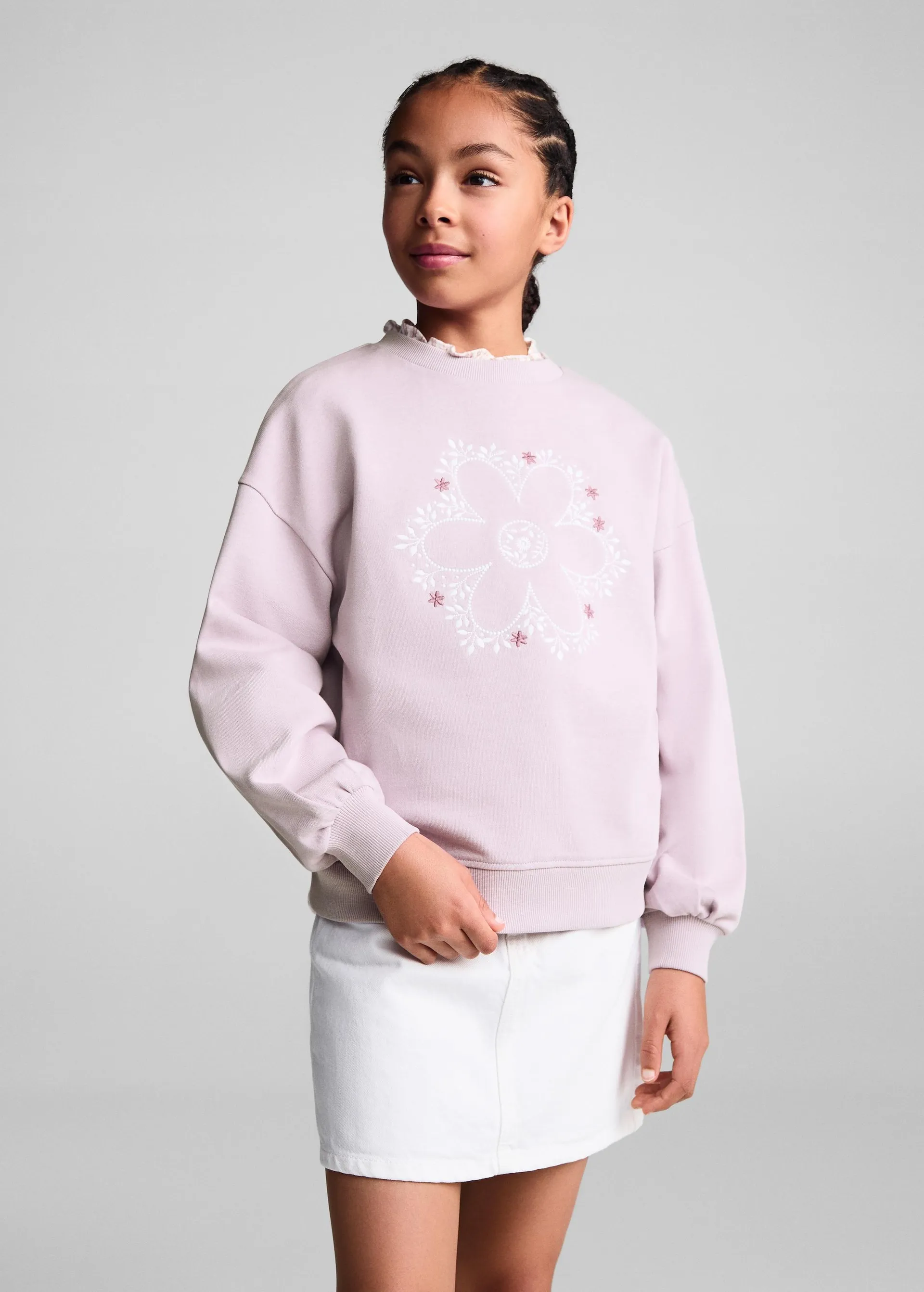 Desenli pamuklu sweatshirt