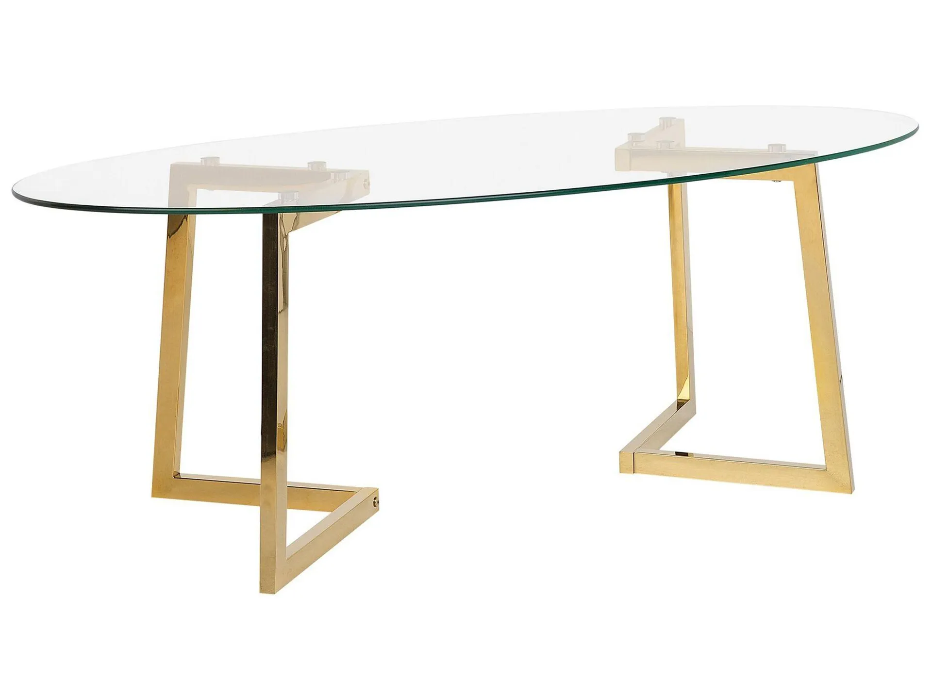 Mesa de centro de vidrio transparente/dorado 120 cm FRESNO