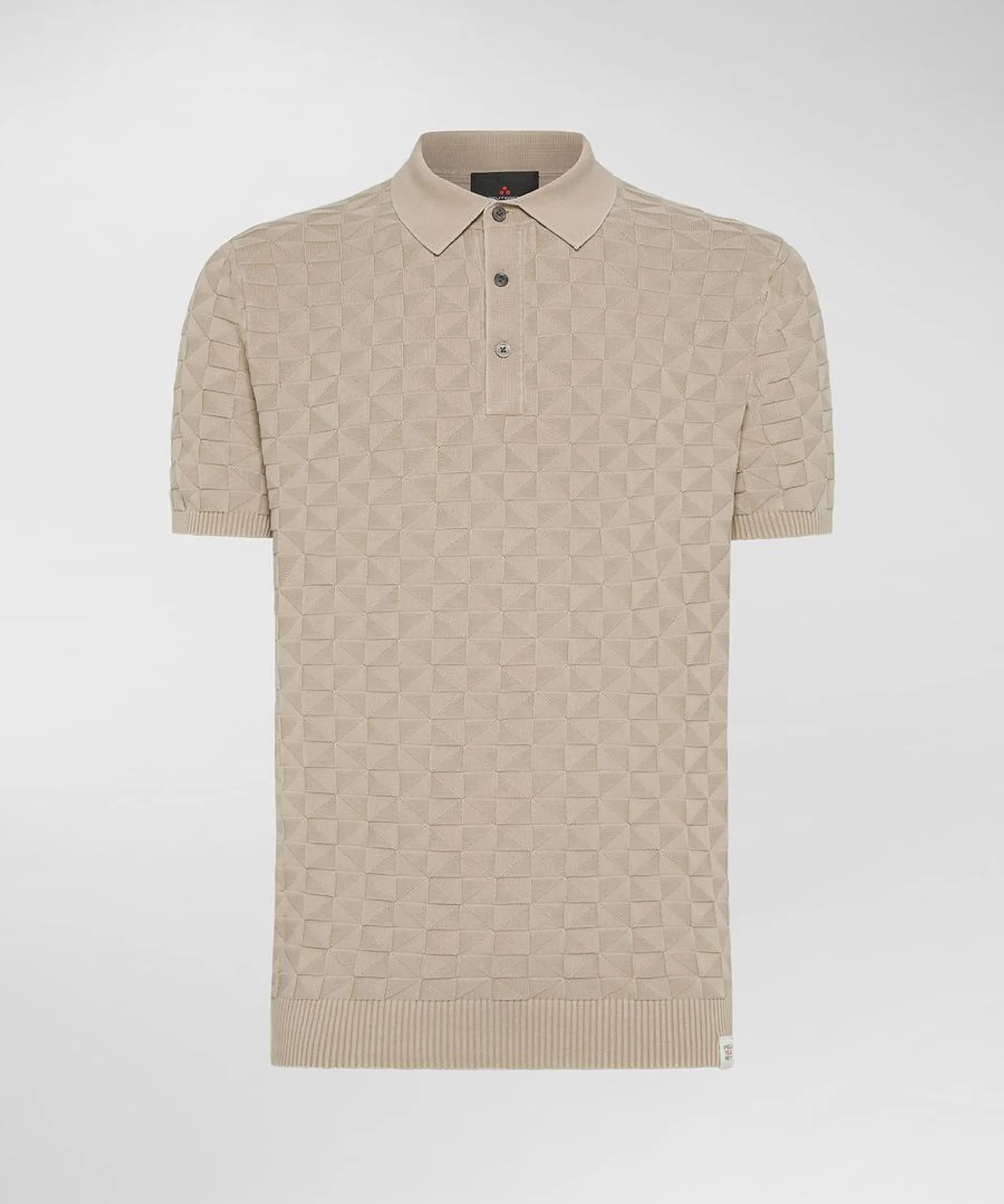 Cotton polo shirt with 3D effect