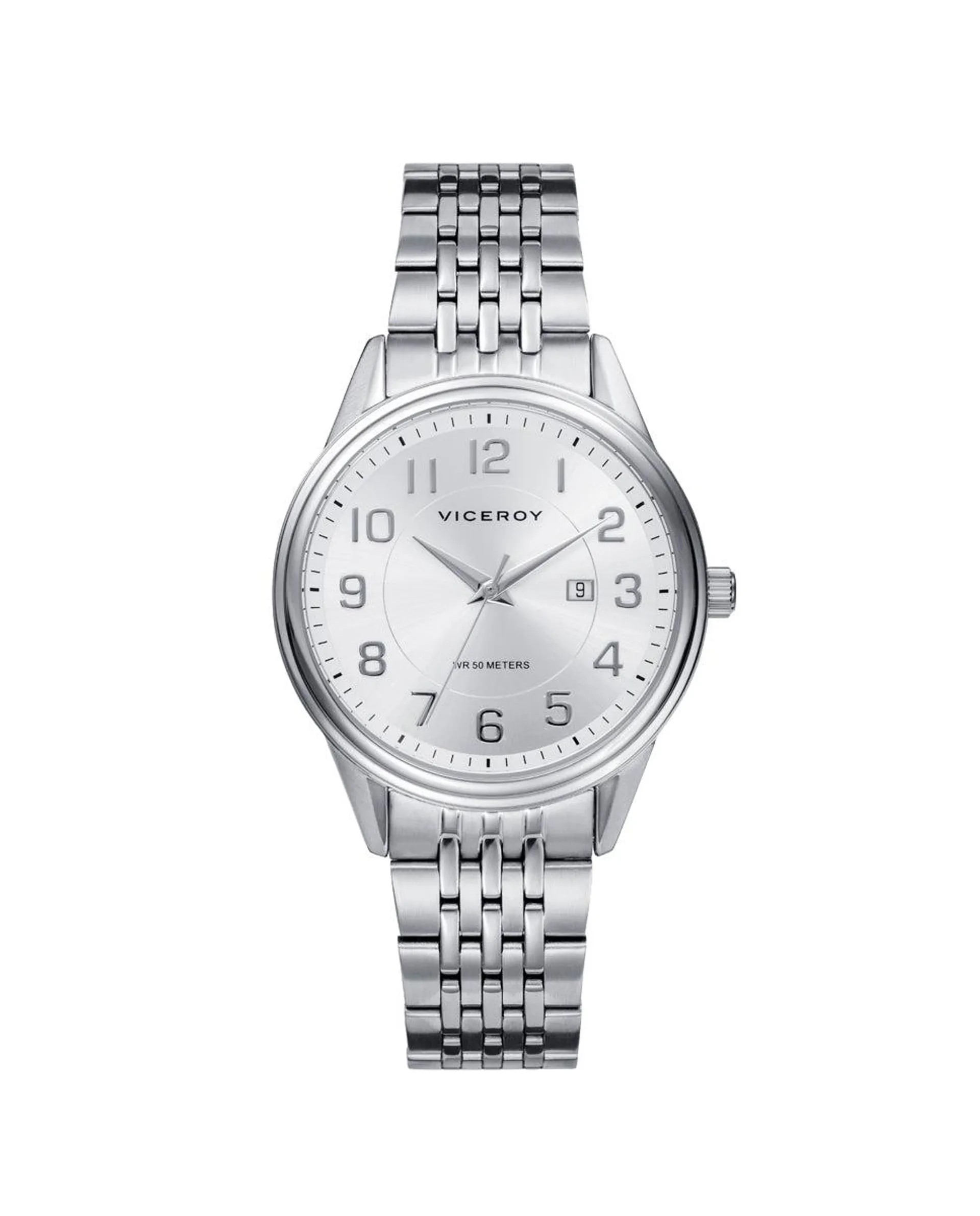 Reloj de mujer Grand 3 agujas de acero y esfera blanca