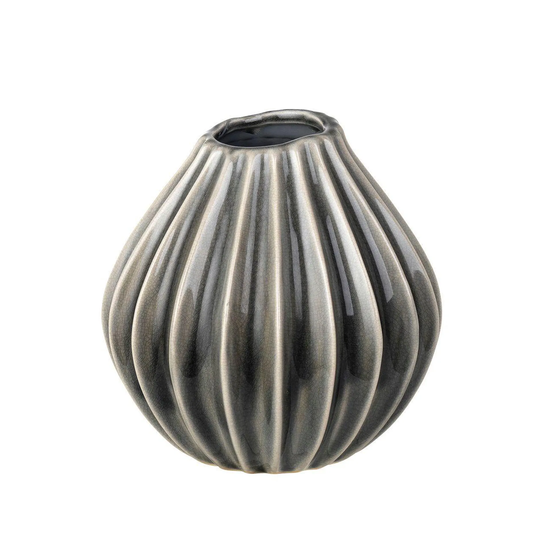 Wide vase smoked pearl