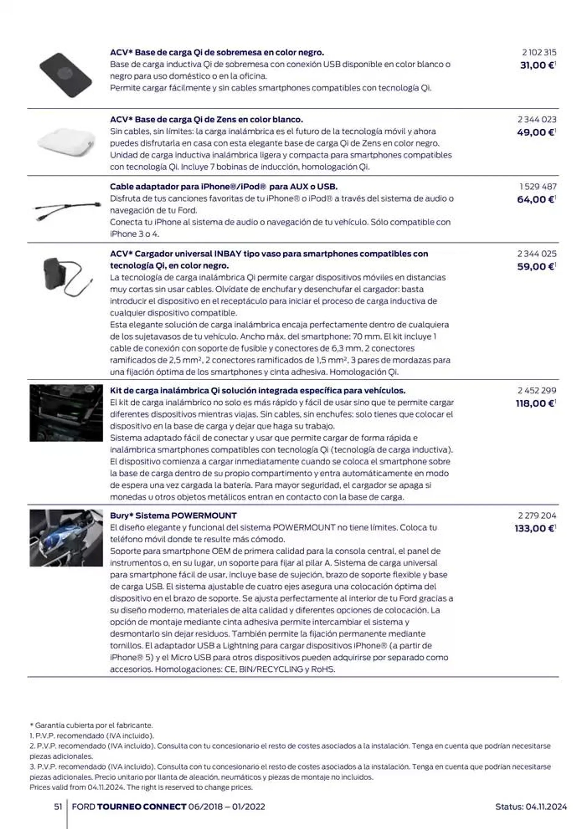 Catálogo de Ford de accesorios Tourneo Connect 13 de noviembre al 13 de noviembre 2025 - Página 51