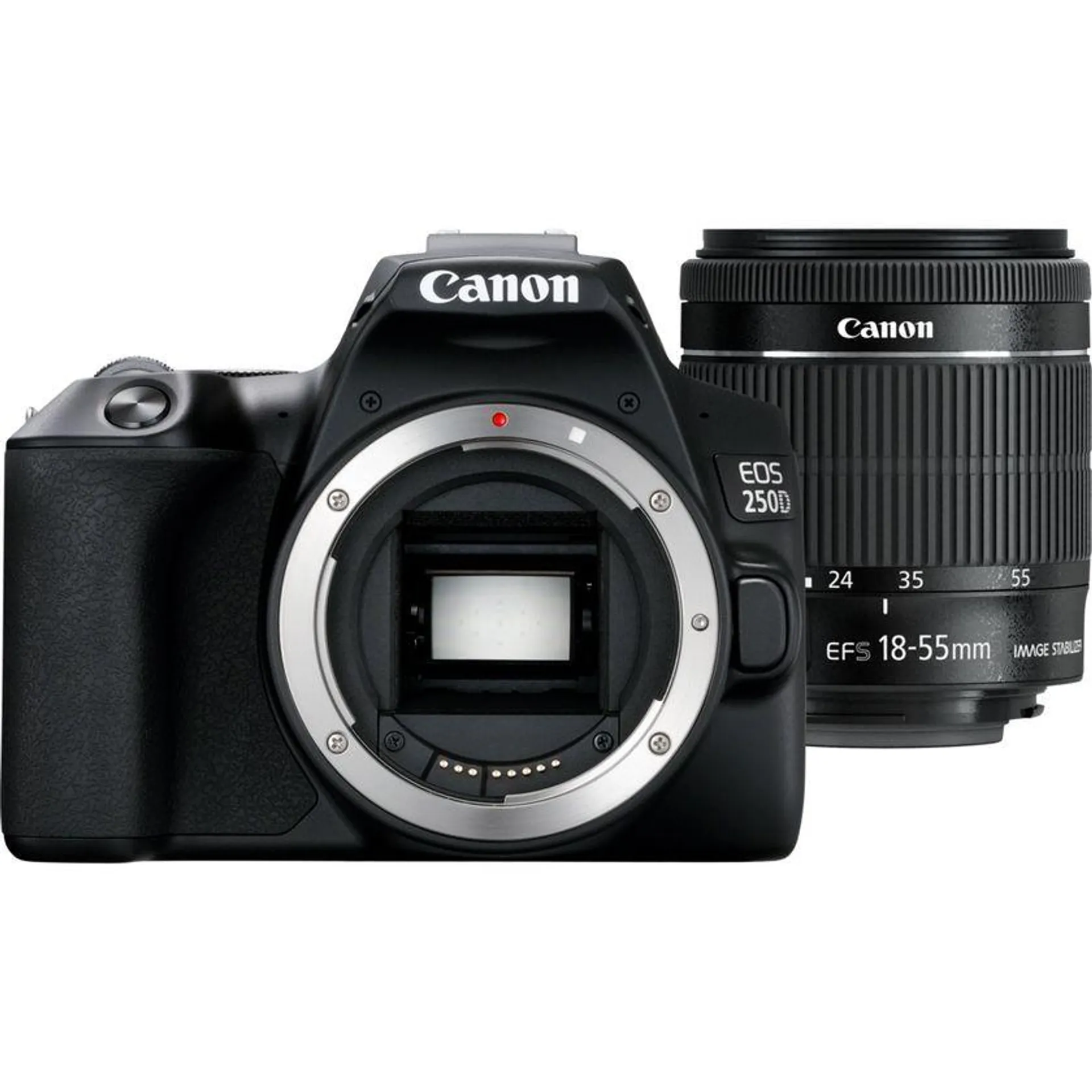 Cámara Canon EOS 250D en negro + objetivo EF-S 18-55mm f/4-5.6 IS STM