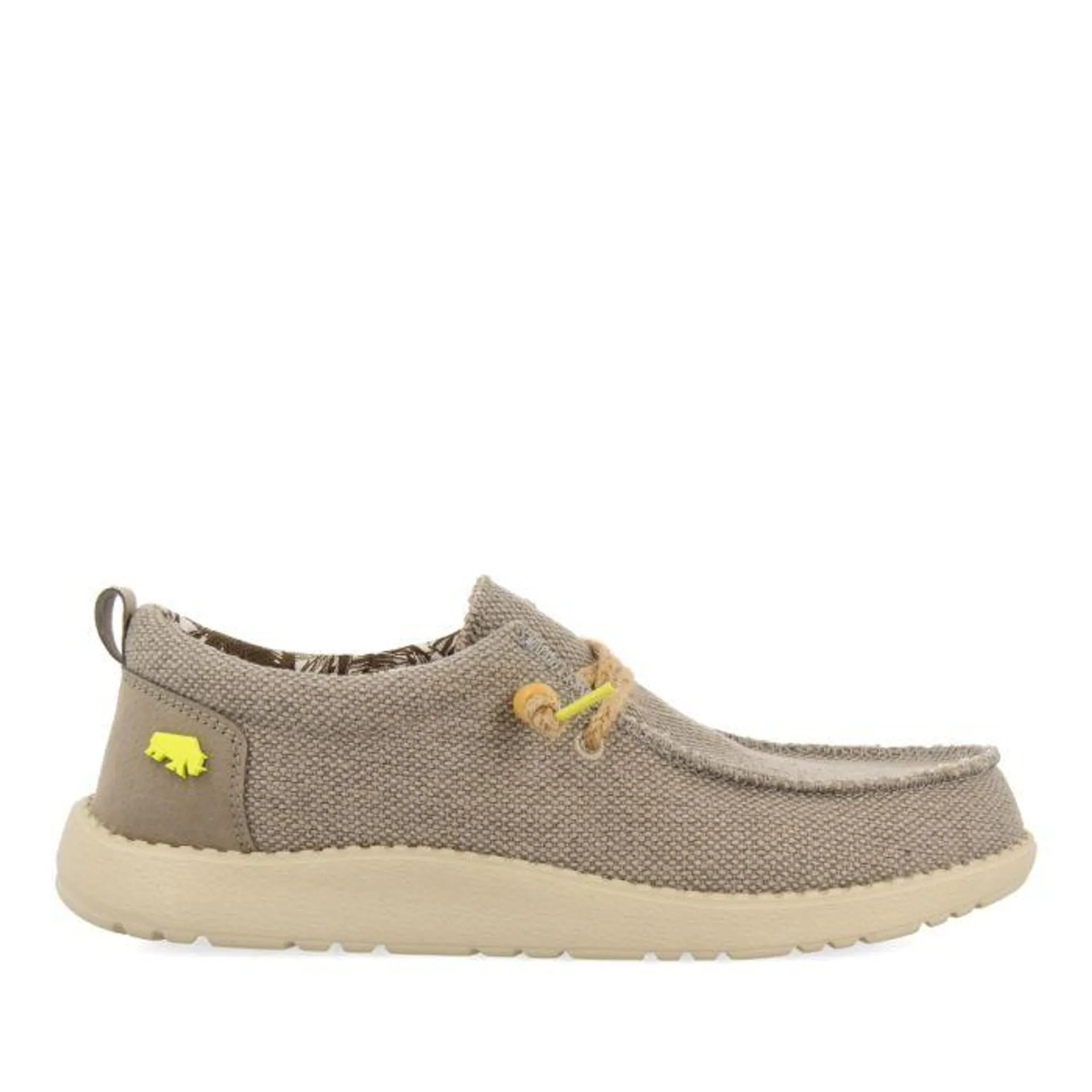 BEIGE COLOR WALLABEE STYLE CANVAS AND JUTE LOAFERS FOR MEN VERNONIA