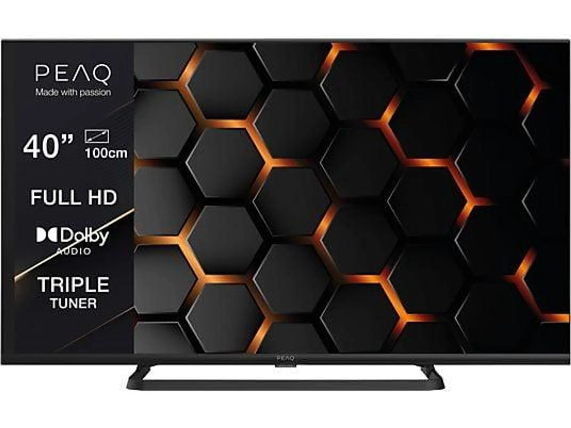 TV DLED 40" - Peaq PTV 40F-5024C, Full-HD, Triple Tuner, Dolby Audio, Negro