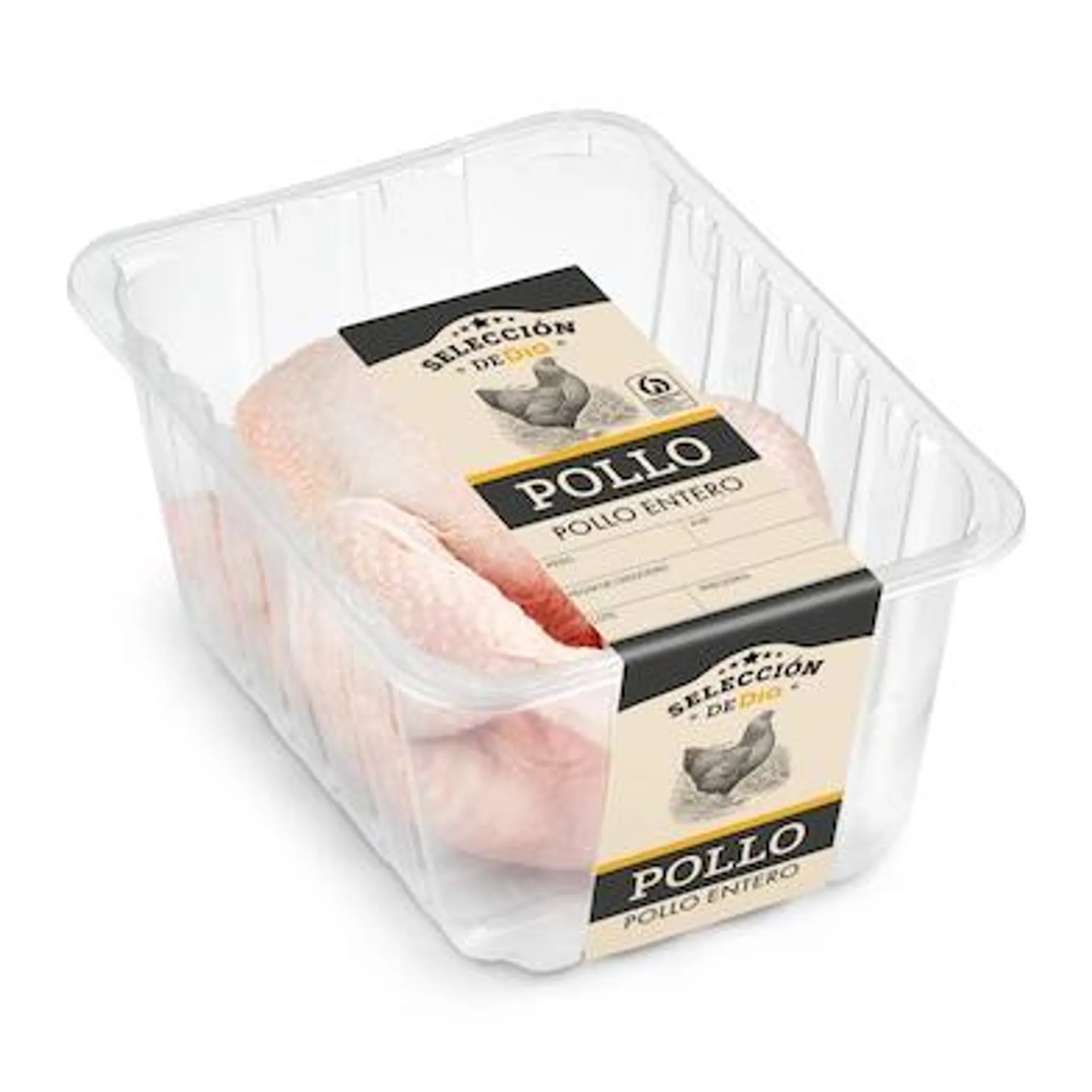 Pollo entero limpio Selección de Dia bandeja 1.9 Kg aprox.