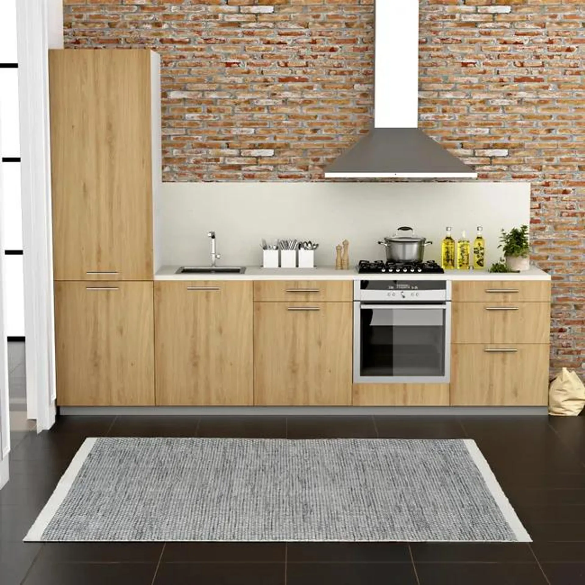 Cocina en kit DELINEA id ROMA madera clara 3.00 m