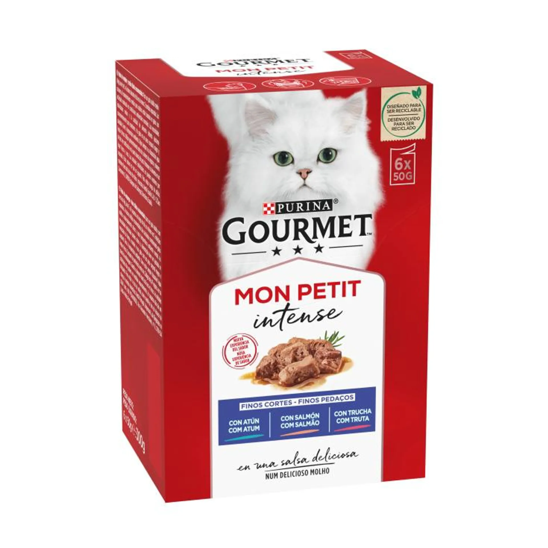 comida gatos mon petit pescado 50g, pk-6