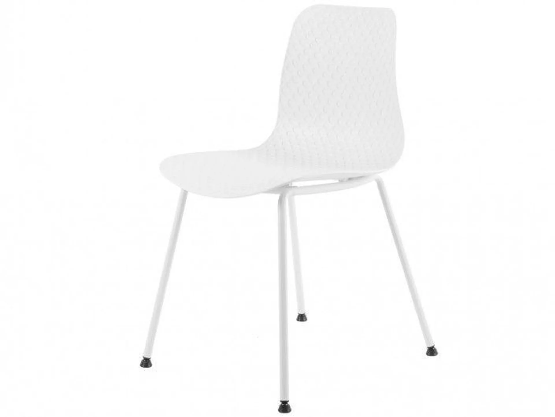 Pack 4 sillas de comedor color blanco y patas metálicas