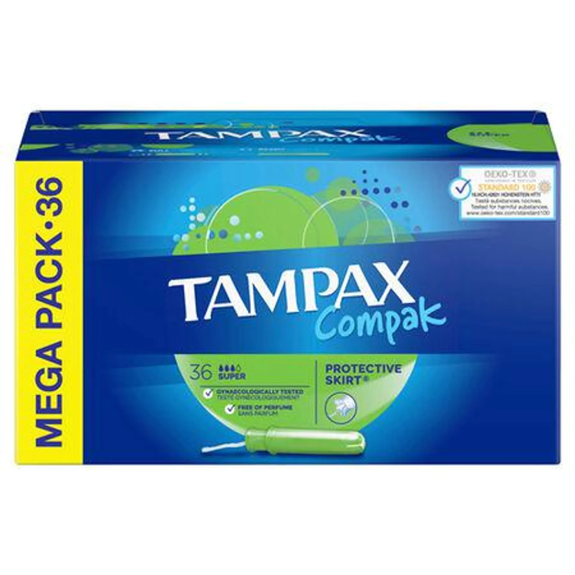 Tampón con aplicador Tampax Compak 36 uds super