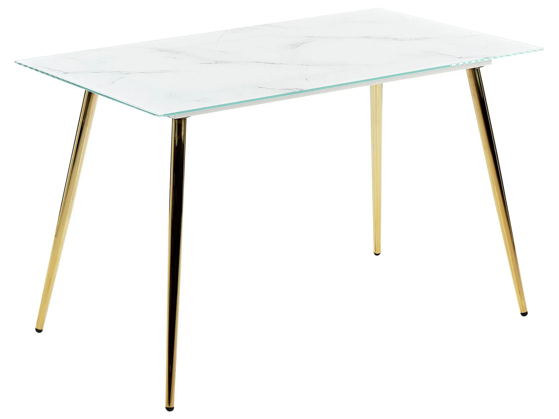 Mesa de comedor MULGA Mármol blanco 120 cm 70 cm Vidrio templado