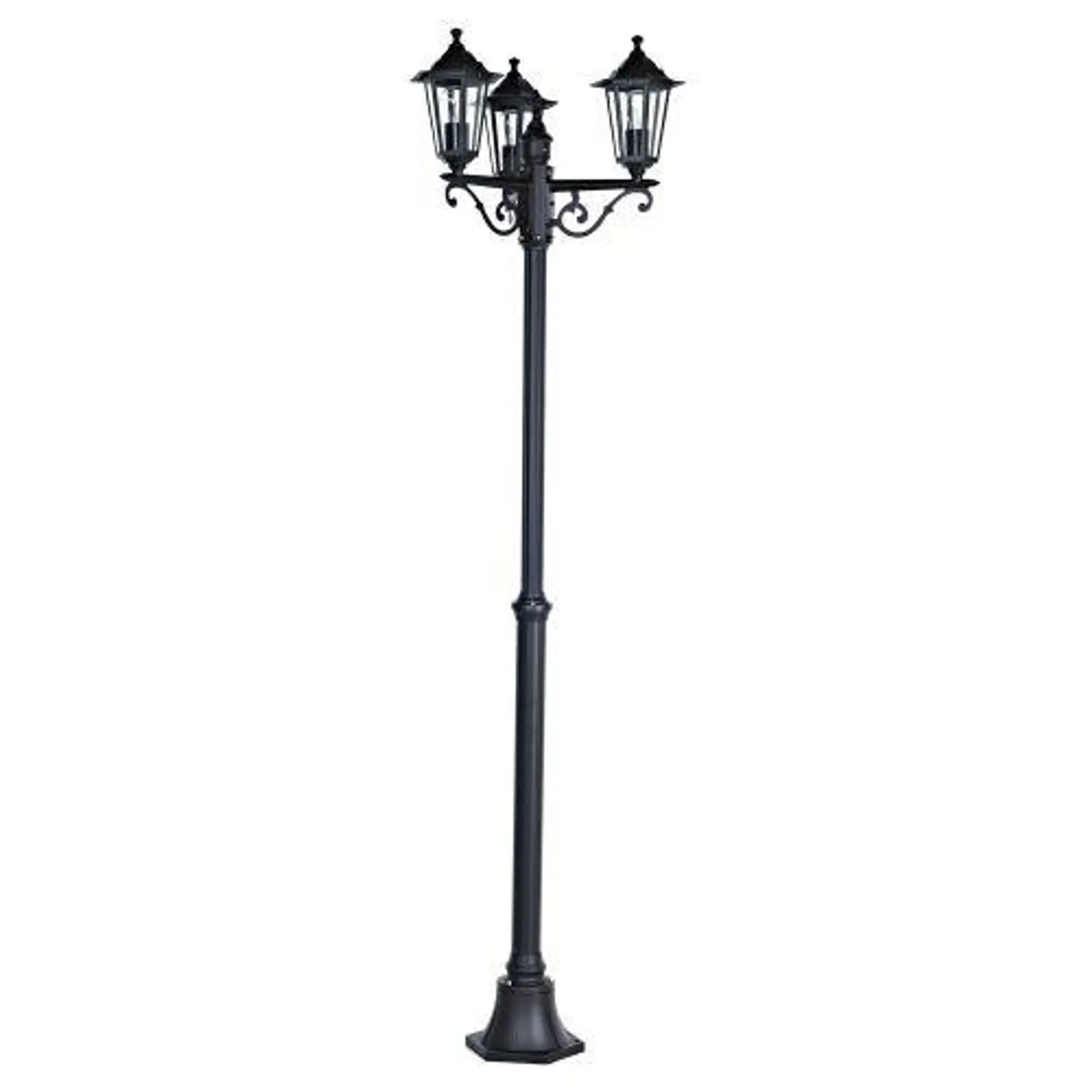 Farol jardin 3 focos e-27 3x60w aluminio negro orlando simon brico