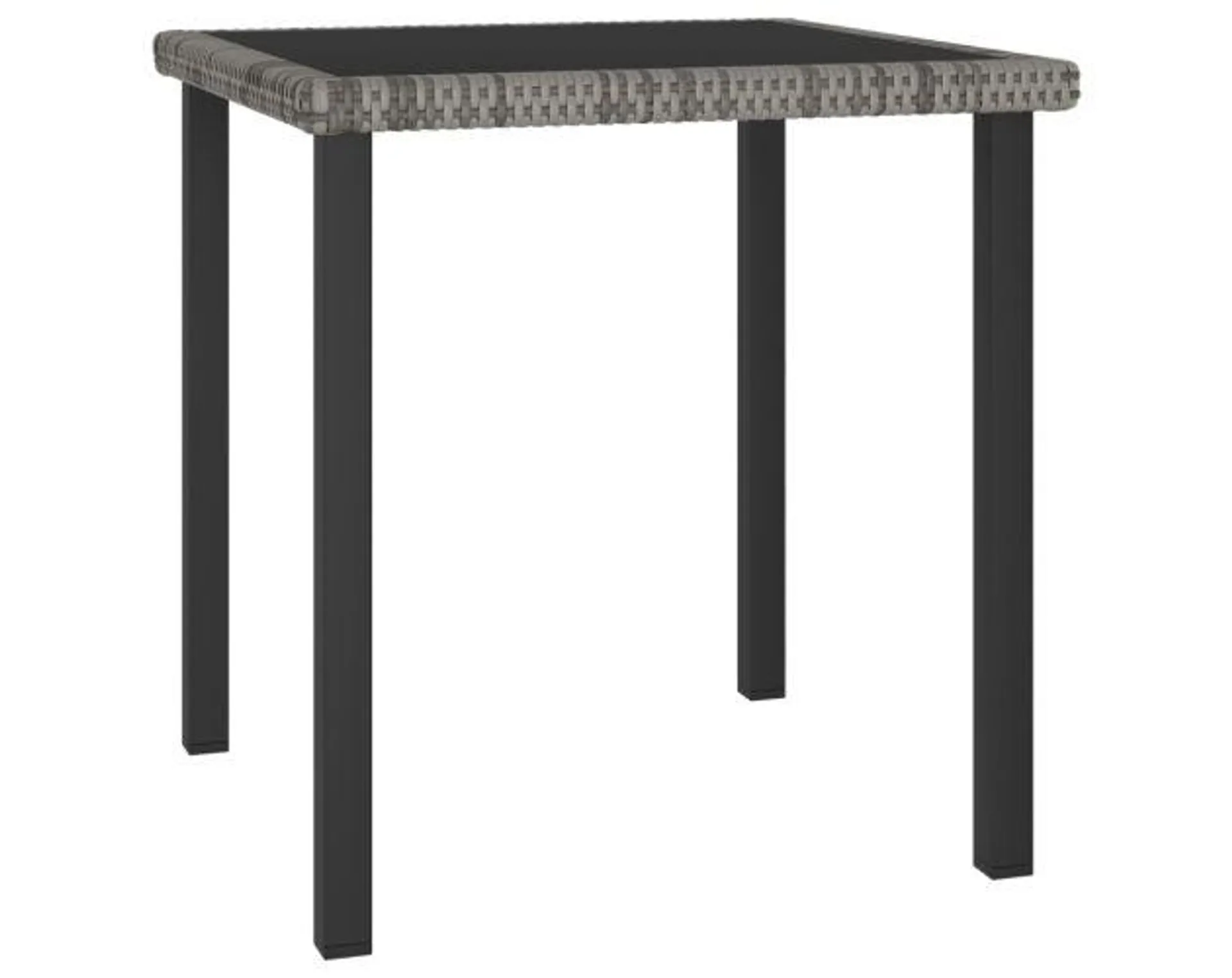 vidaXL mesa de comedor para jardín ratán sintético gris 70x70x73 cm