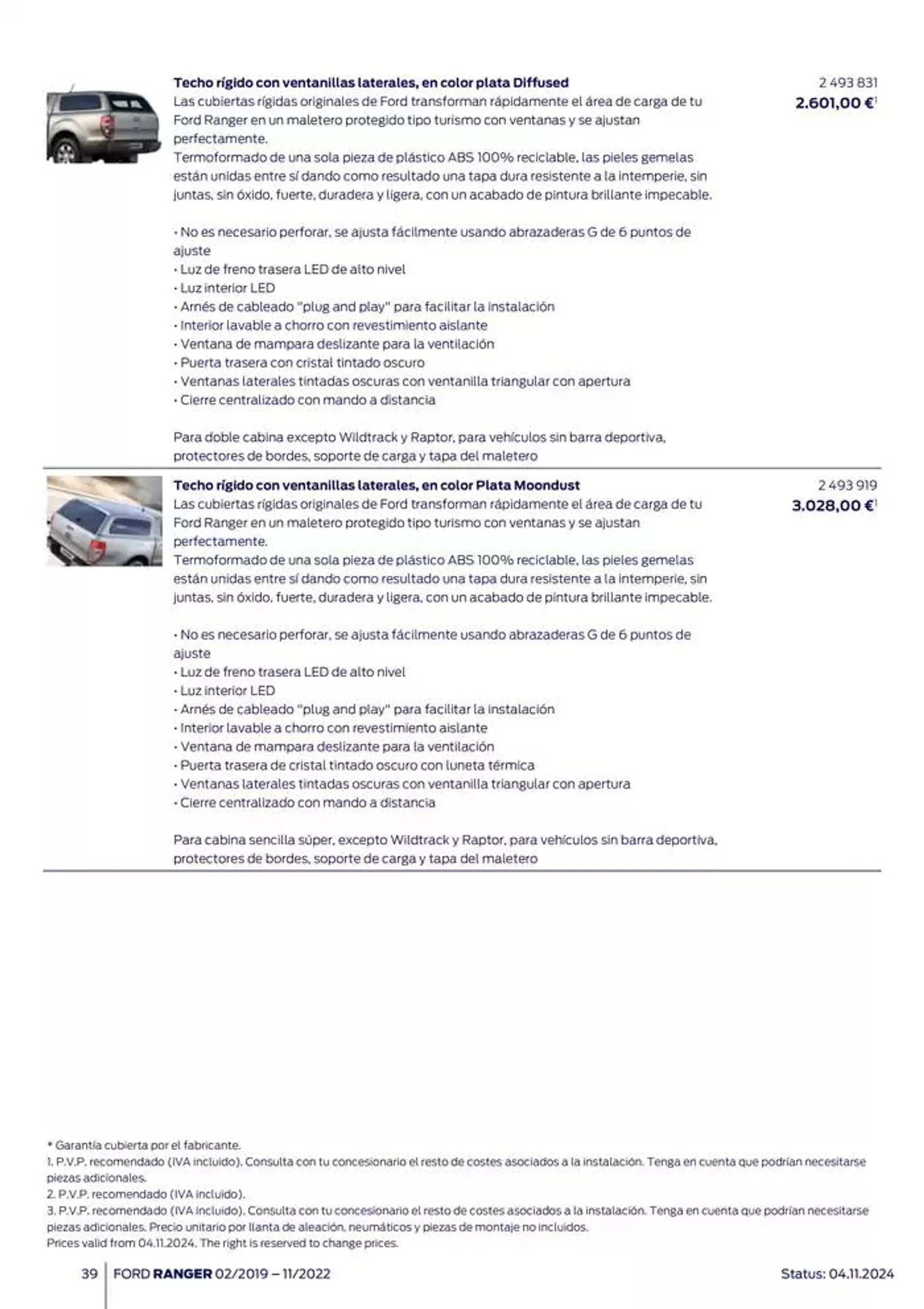 Catálogo de Ford de accesorios Ford Ranger 13 de noviembre al 13 de noviembre 2025 - Página 39