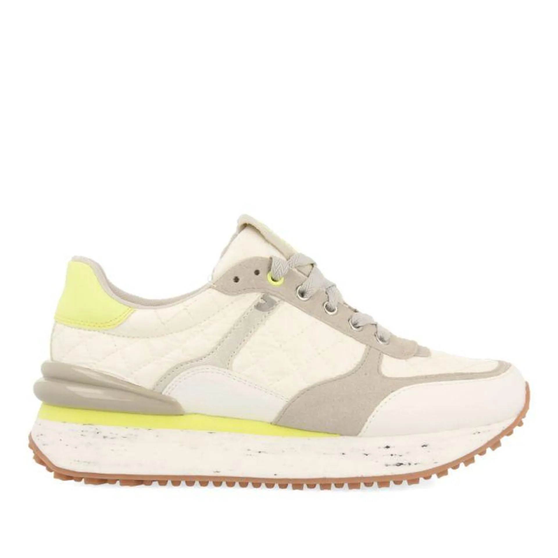 Wiltz women's off-white monochrome sneakers with neon details