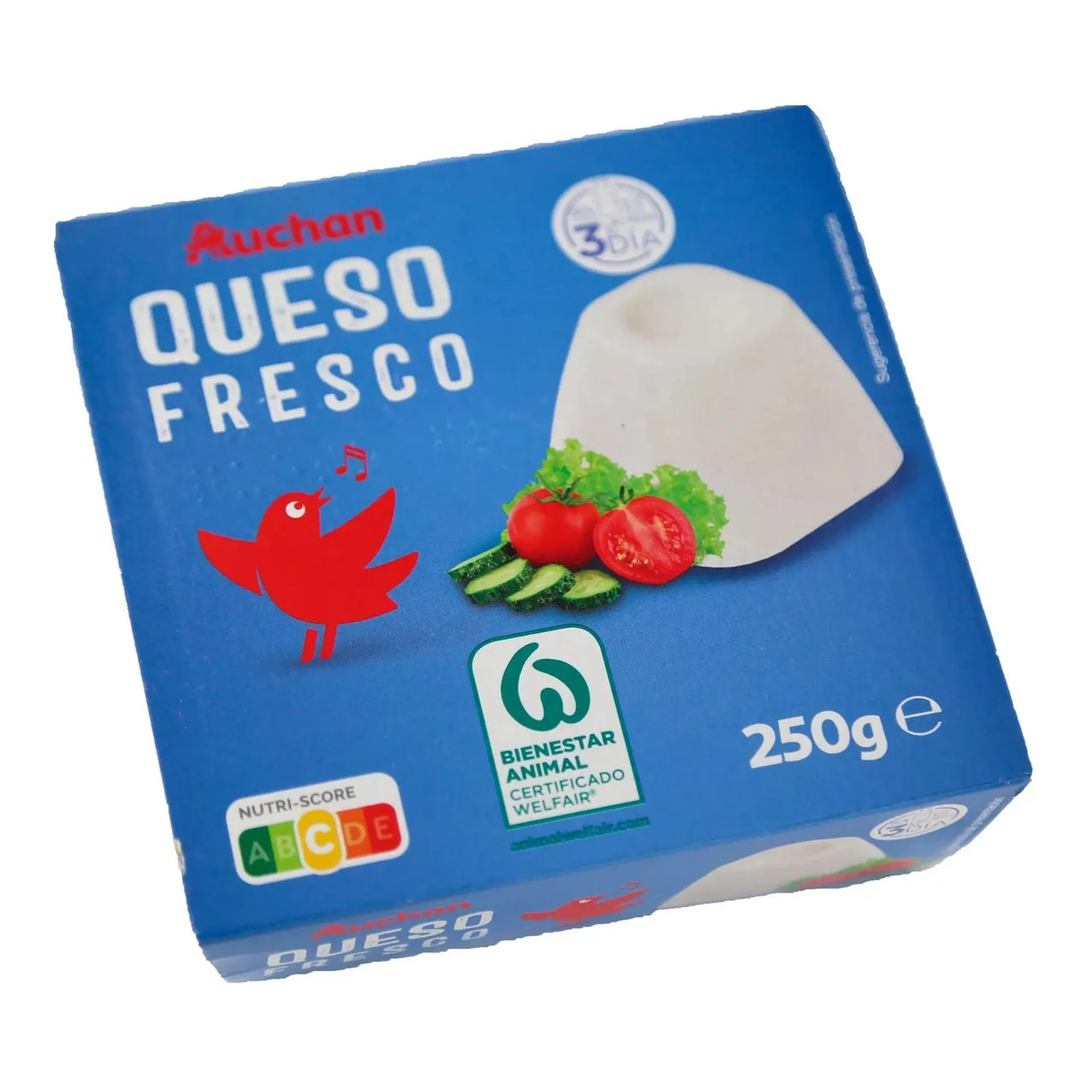 AUCHAN Queso fresco 4 uds. 62,5 g. Producto Alcampo