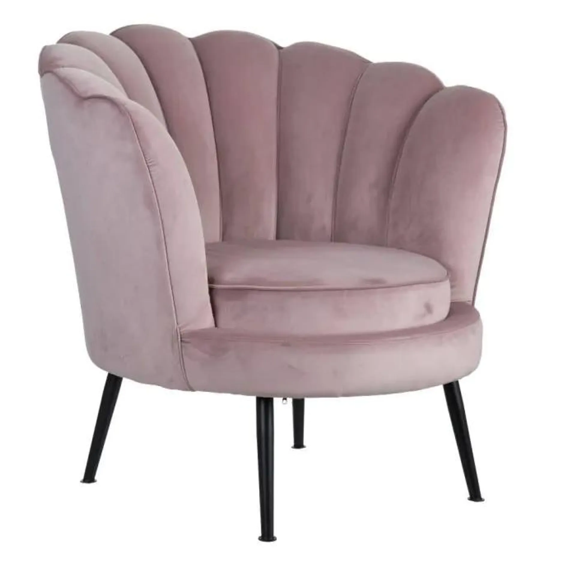 Sillón modelo 152600 tapizado en terciopelo color rosa 87x53x90cm