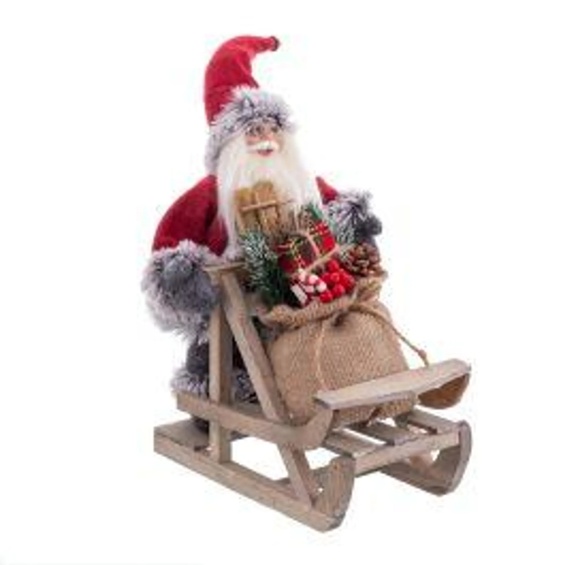 Adorno navidad 30cm papa noel juinsa trineo 118164