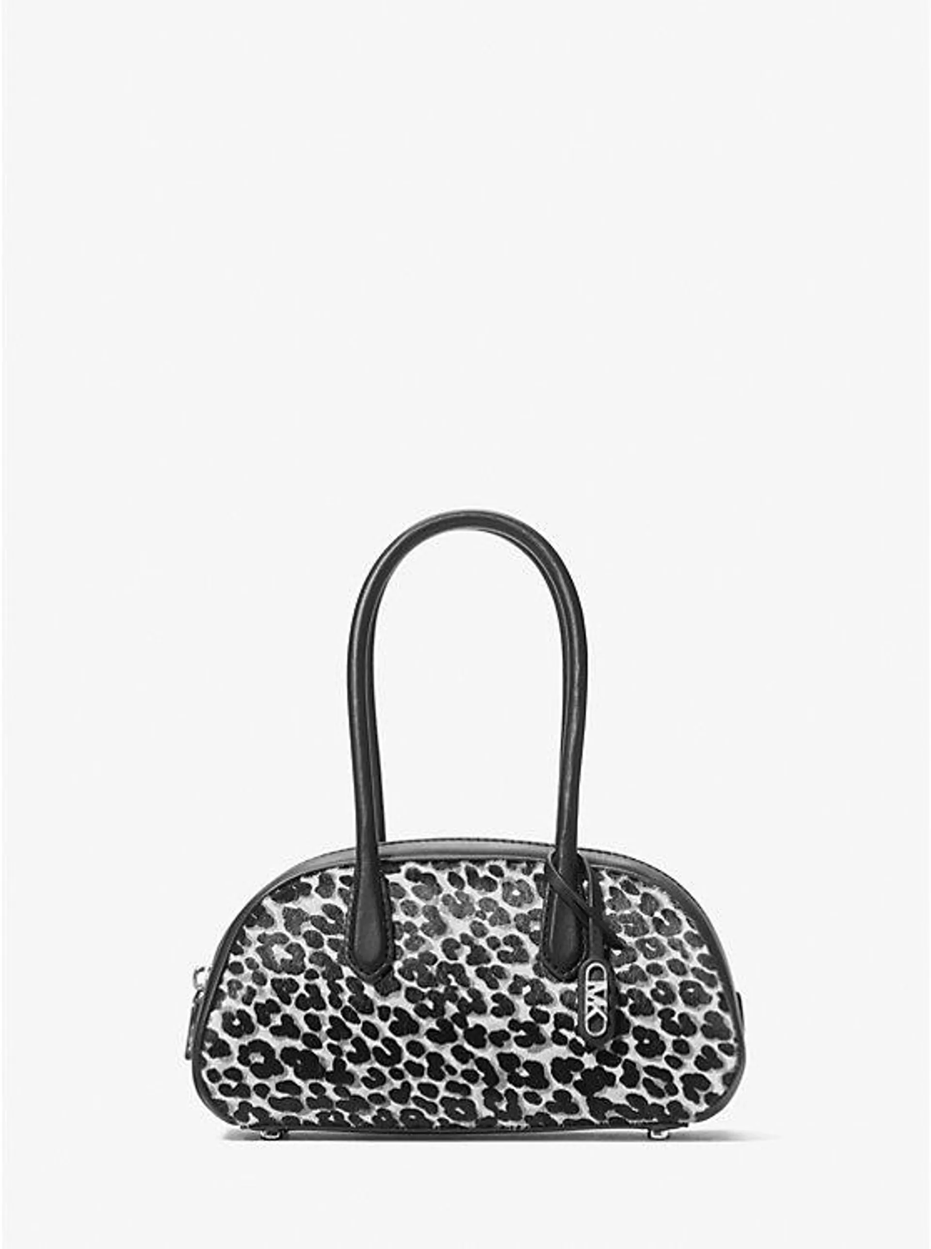 Bolso satchel Lulu pequeño de pelo de becerro con estampado de leopardo