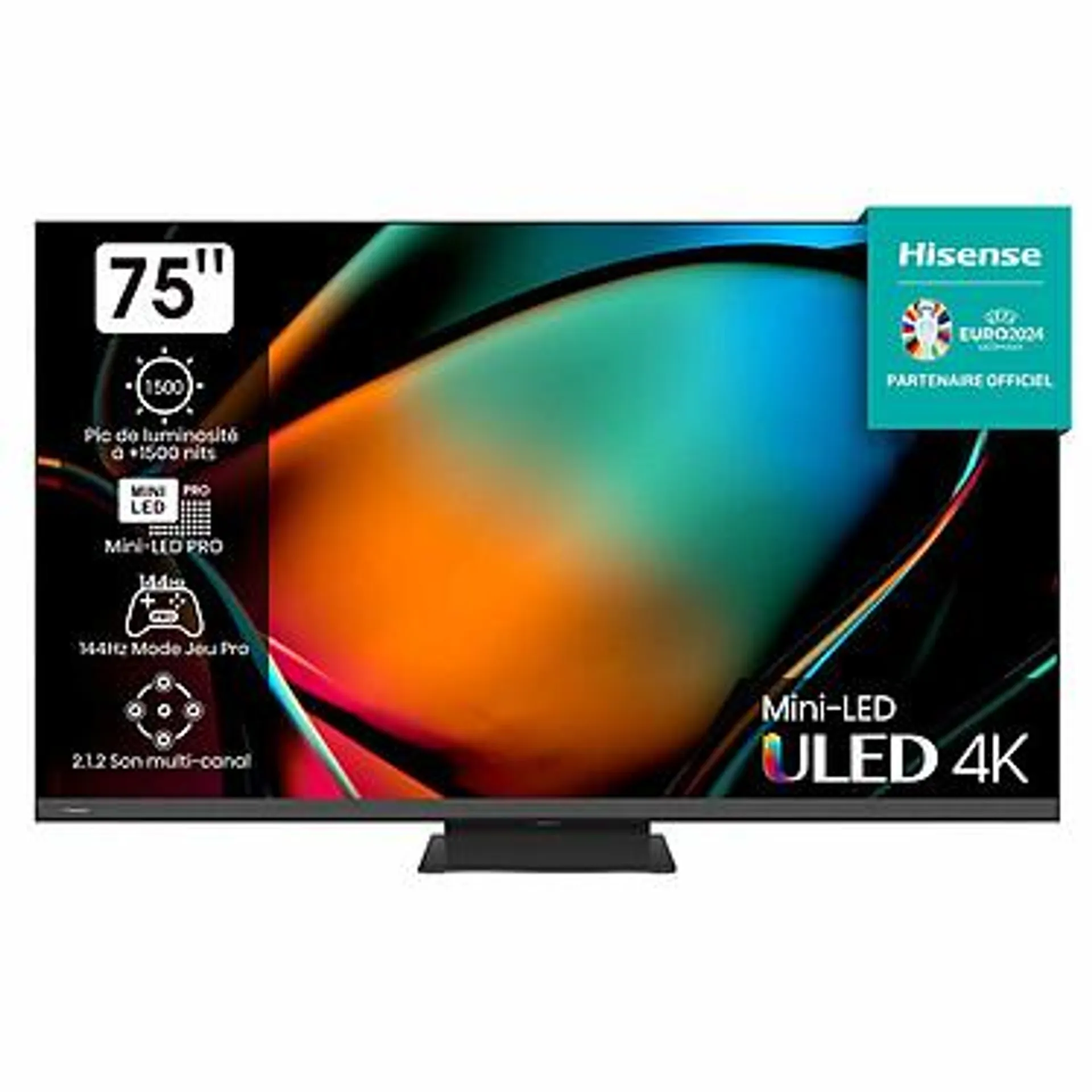 TV Mini LED QLED 4K 75" (190 cm) - 120 Hz (Nativo) / 144 Hz (VRR) - IMAX Mejorado - Dolby Vision IQ/HDR10+ Adaptable - Wi-Fi/Bluetooth - Alexa/Vidaa Voice - 2x HDMI 2.1 - FreeSync Premium - ALLM/VRR - Sonido 2.1 40W Dolby Atmos