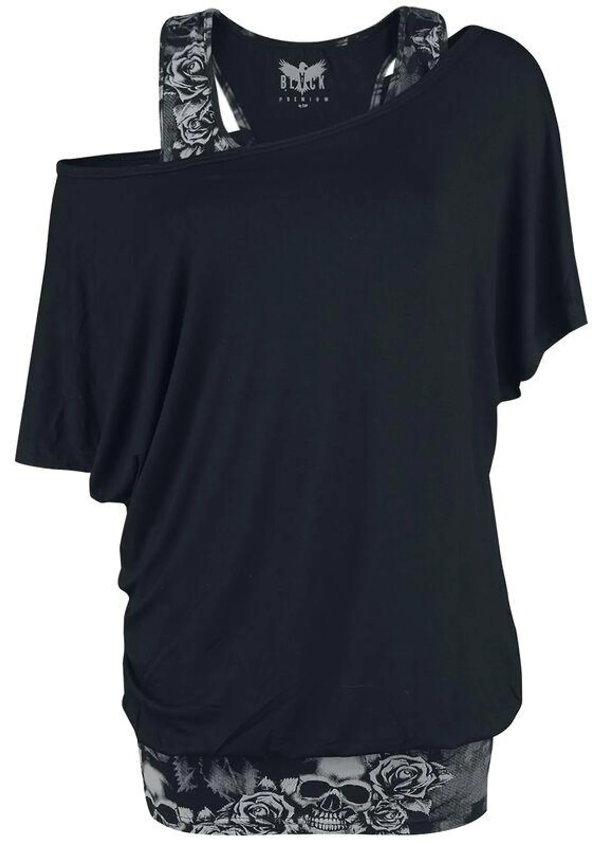 Camiseta negro/gris de Black Premium by EMP