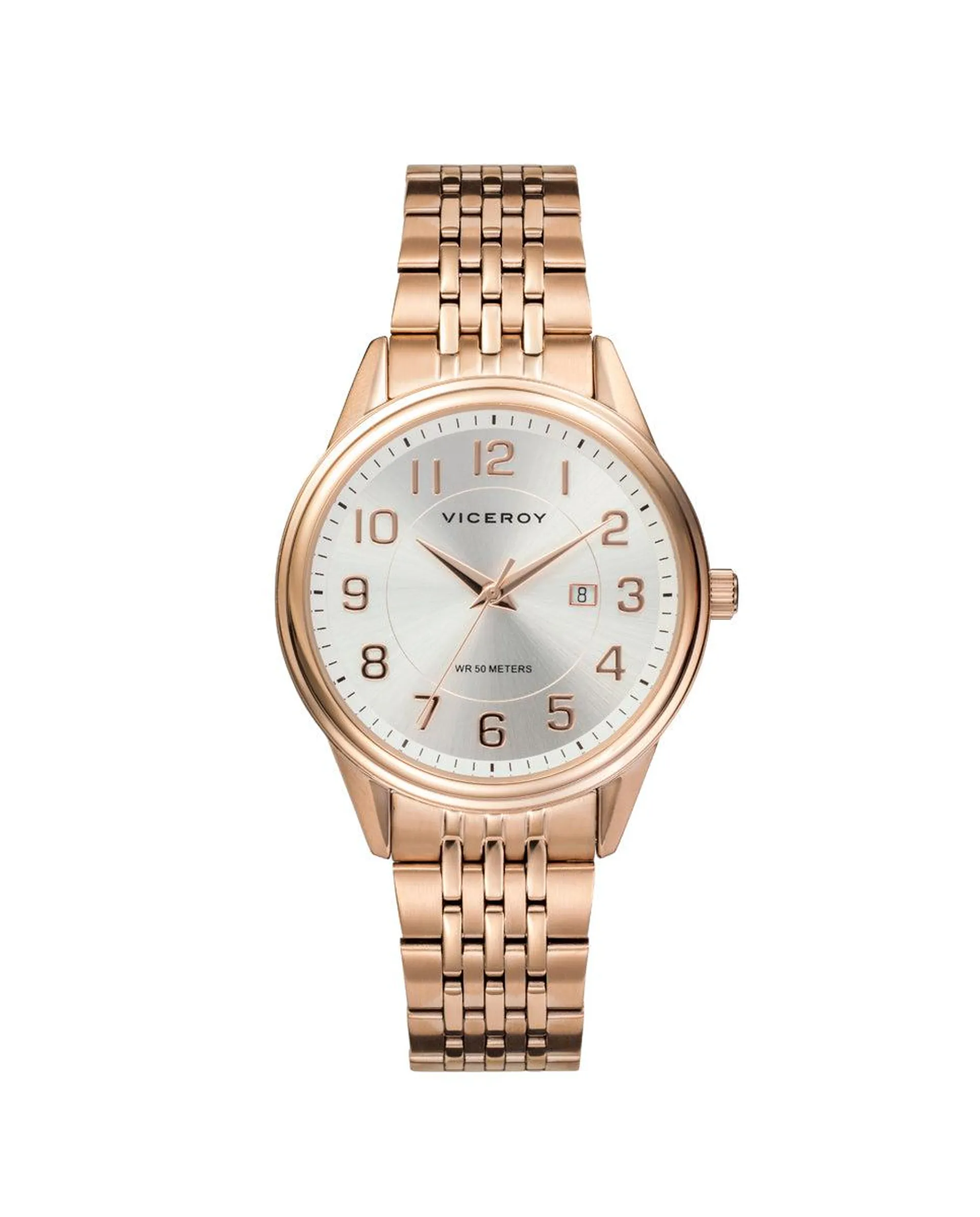 Reloj de mujer Grand 3 agujas de acero IP rosado