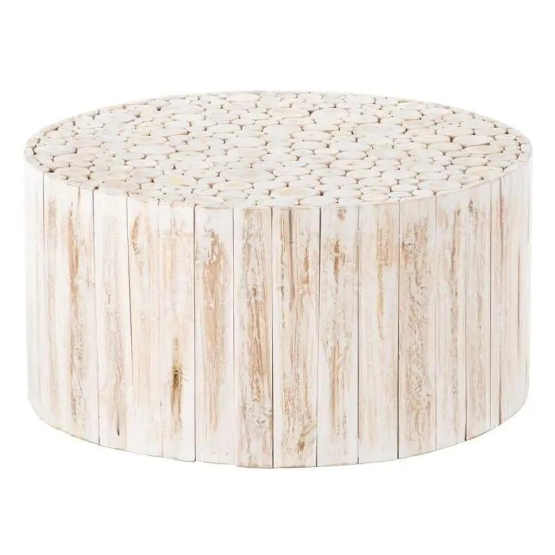 Mesa de Centro Color Blanco en Madera de Teca