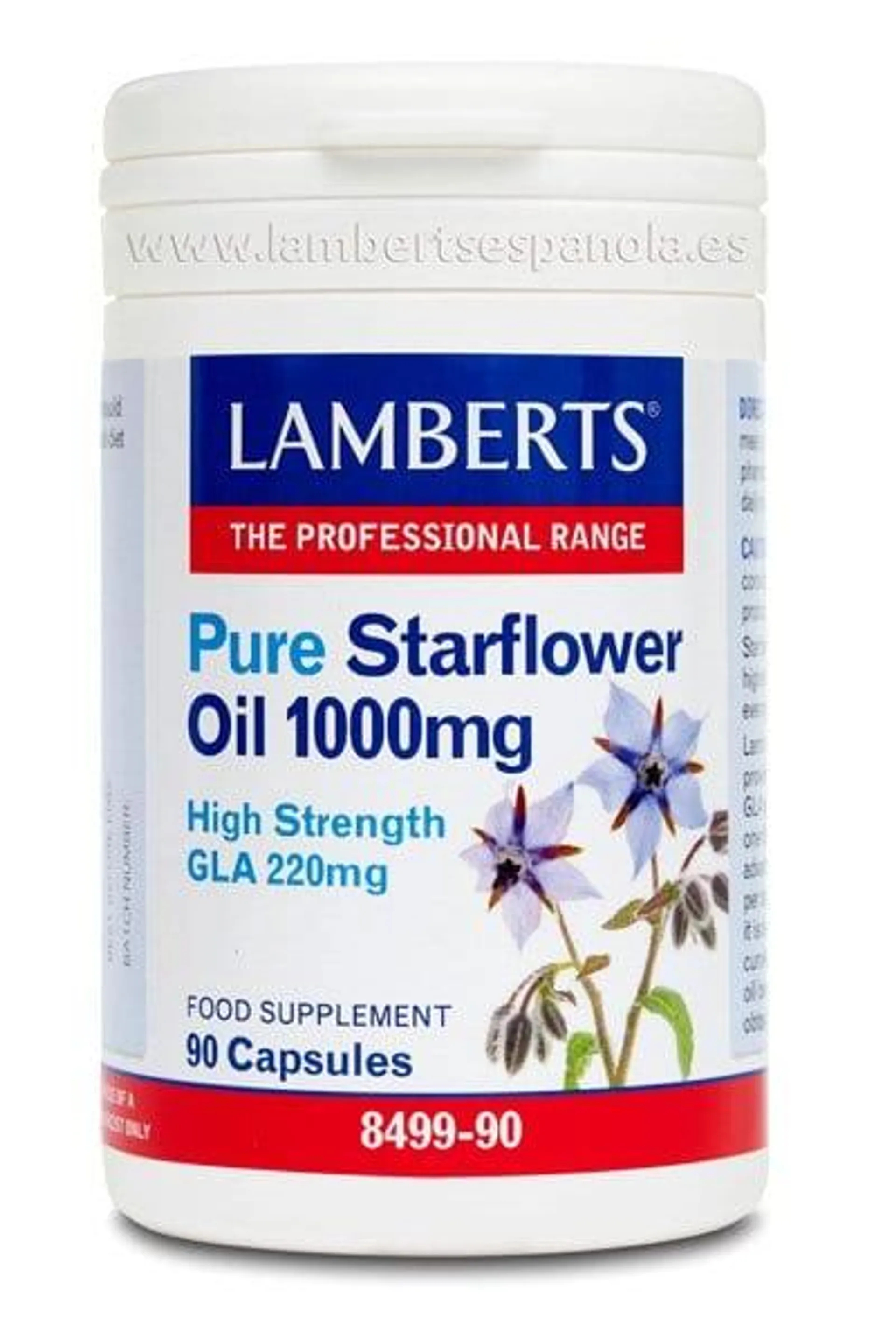 Aceite de Borraja Puro 1000 mg con 220 mg de GLA por cápsula – Lamberts