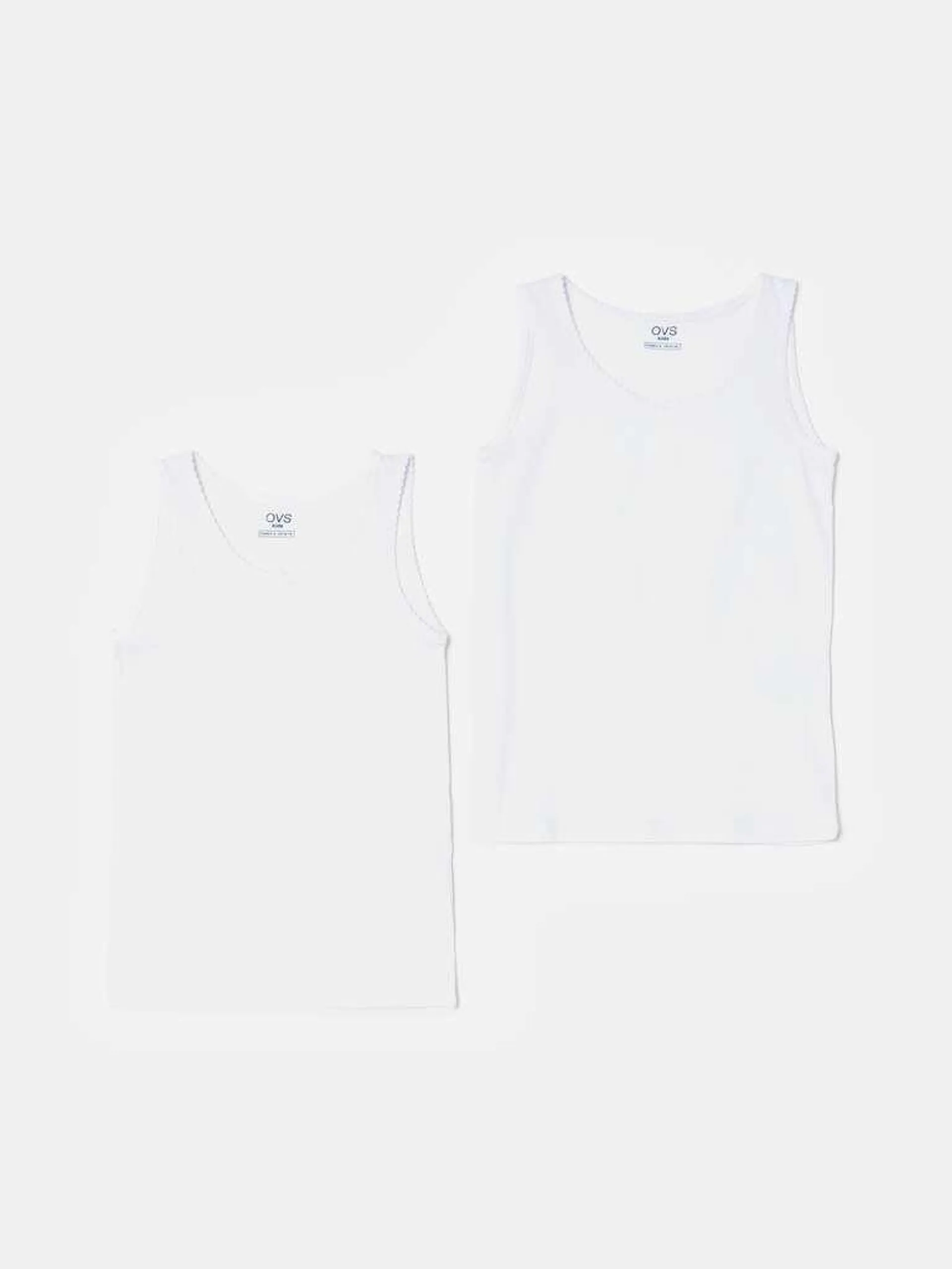 Pack dos camisetas de tirantes con lacito Blanco óptico