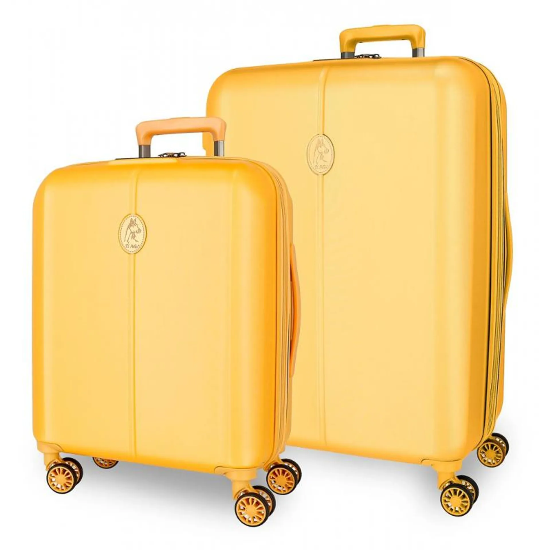 Juego de 2 maletas El Potro Vera amarillo 55-70cm