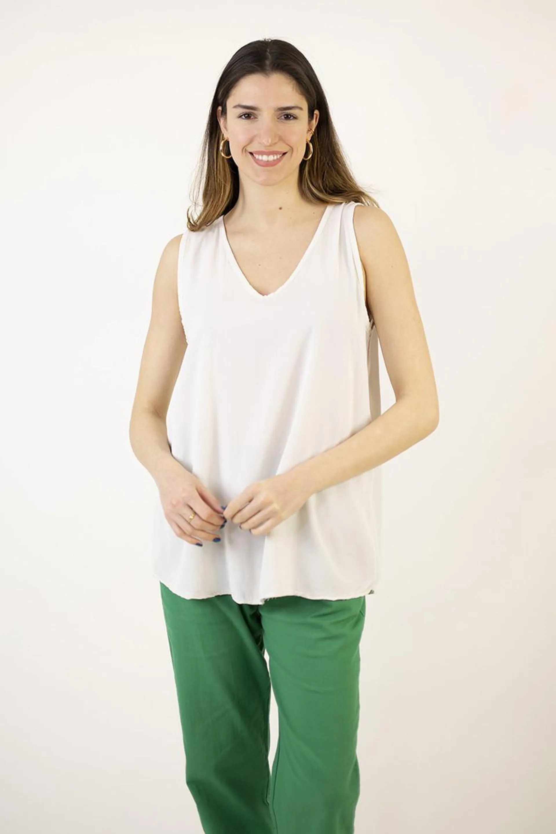 Blusa fluida beige