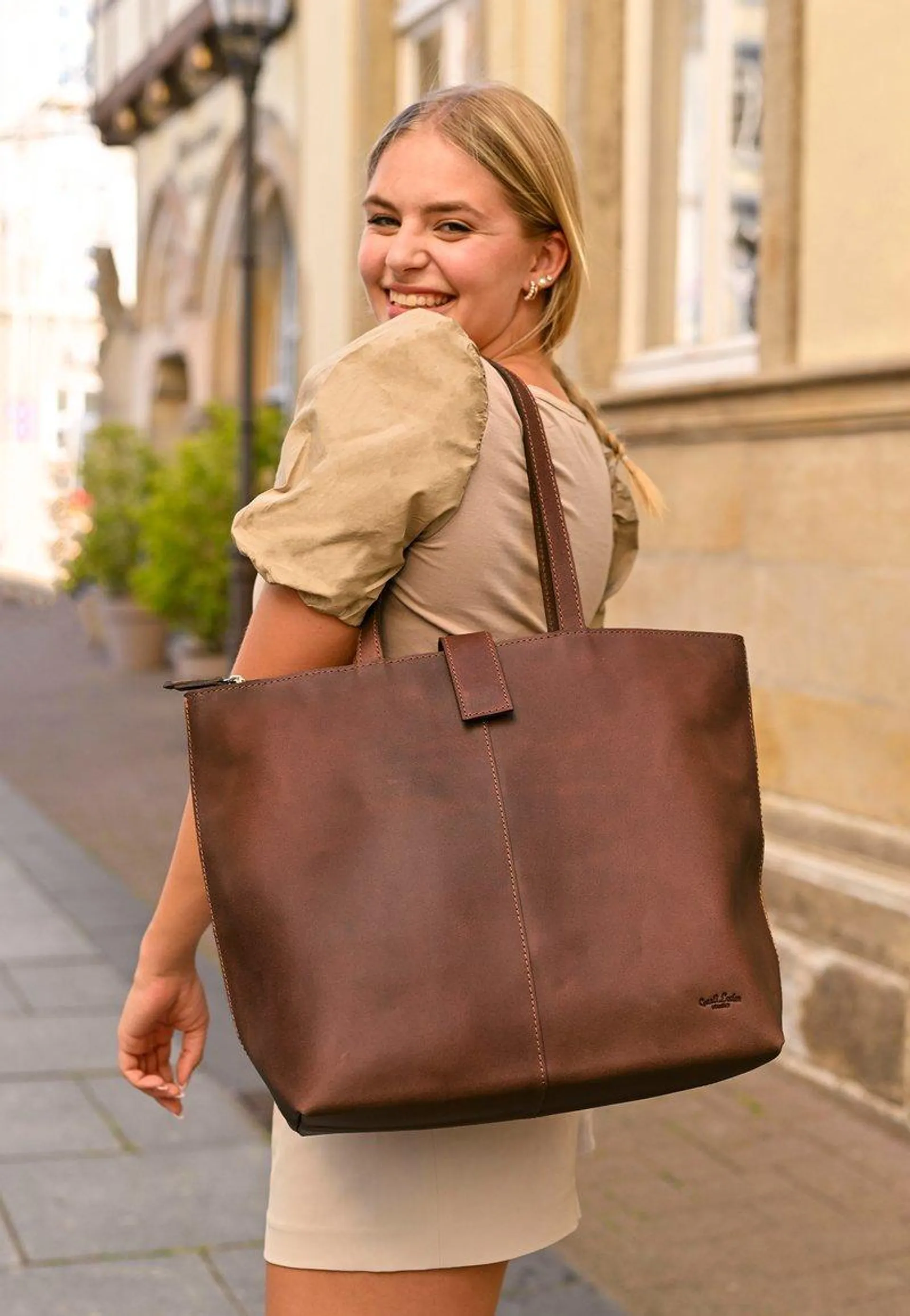 ALEXANDRA - Bolso shopping - brown