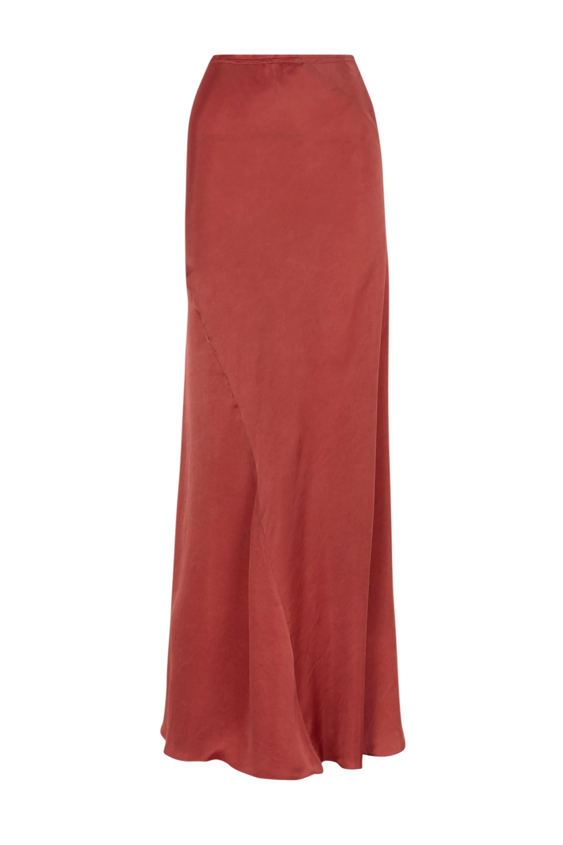 Sira, long skirt in red cupro