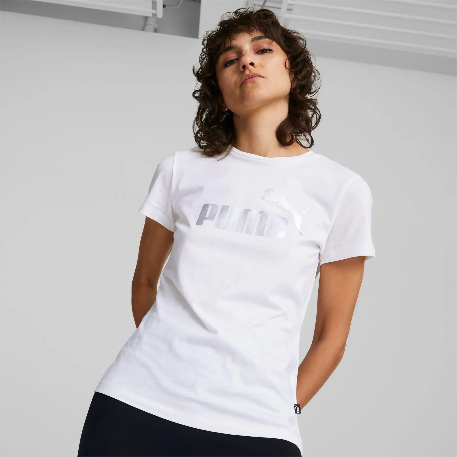 Essentials+ Metallic Logo Women's Tee