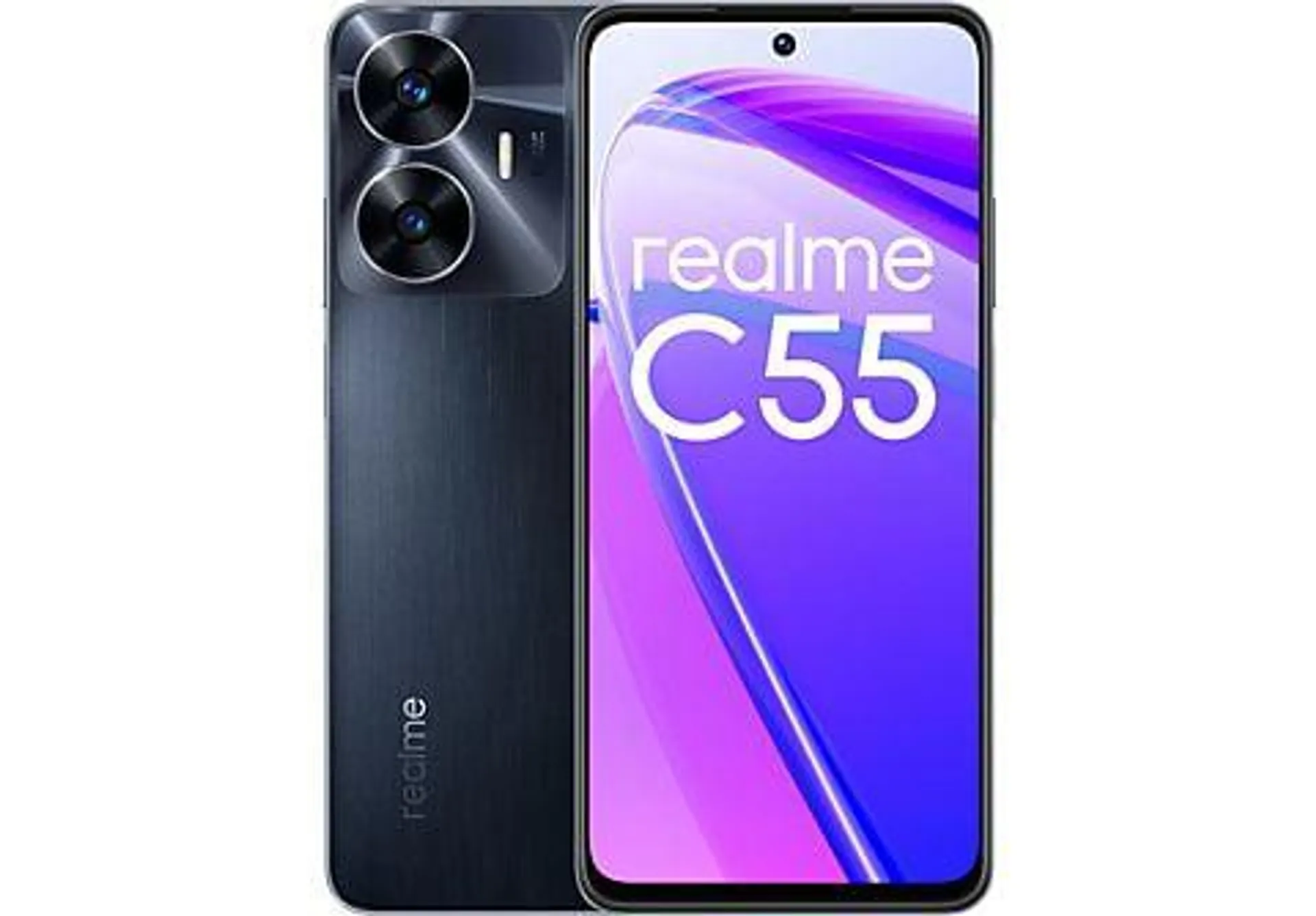 Móvil - realme C55, Negro, 256 GB, 8 GB RAM, 6.72 " Full HD+, Mediatek Helio G88 Octa Core, 5000 mAh, Android 13